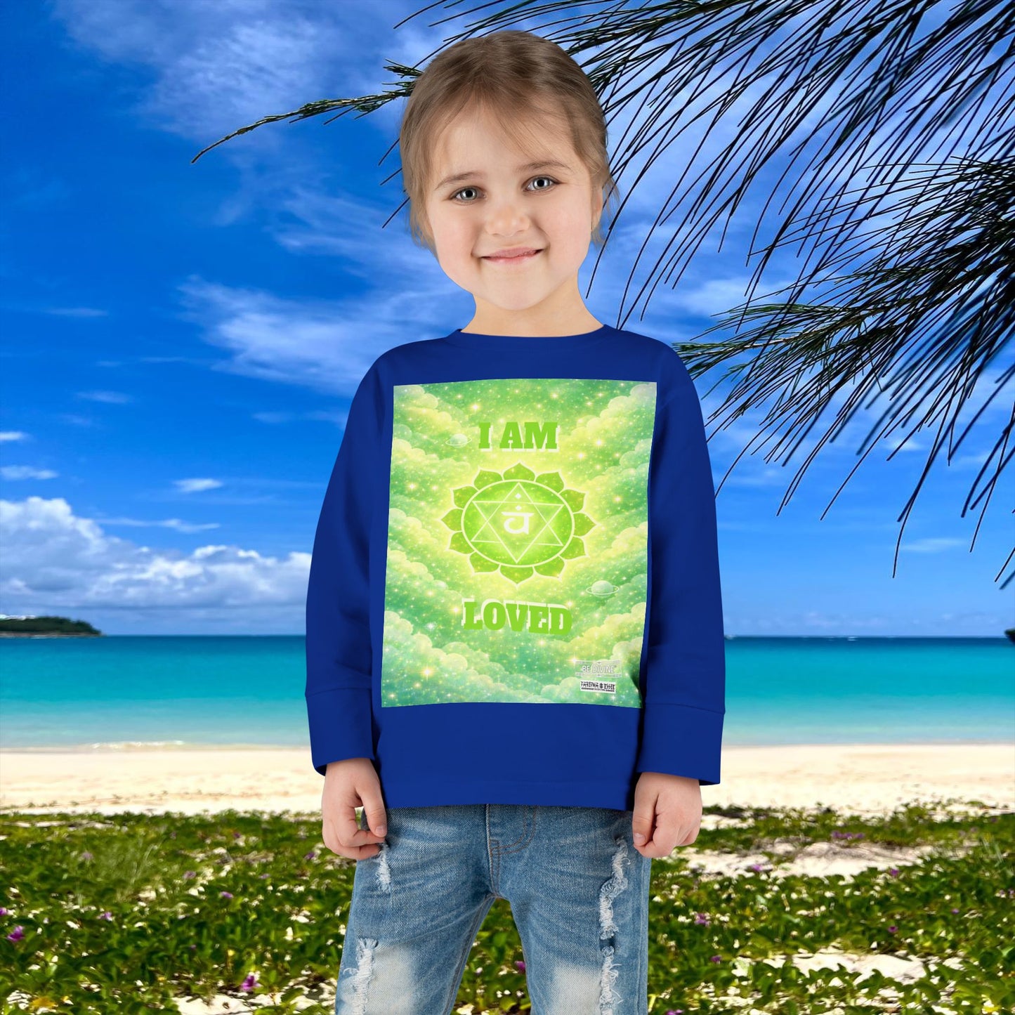 BE DIVINE™ Heart Chakra Toddler Long Sleeve Tee | Love & Compassion Affirmation Shirt
