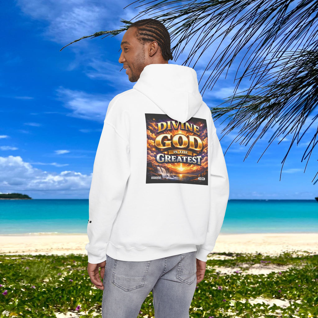 BE DIVINE™ Unisex Heavy Blend Hoodie – Divine God Is the Greatest Faith Statement Sweatshirt
