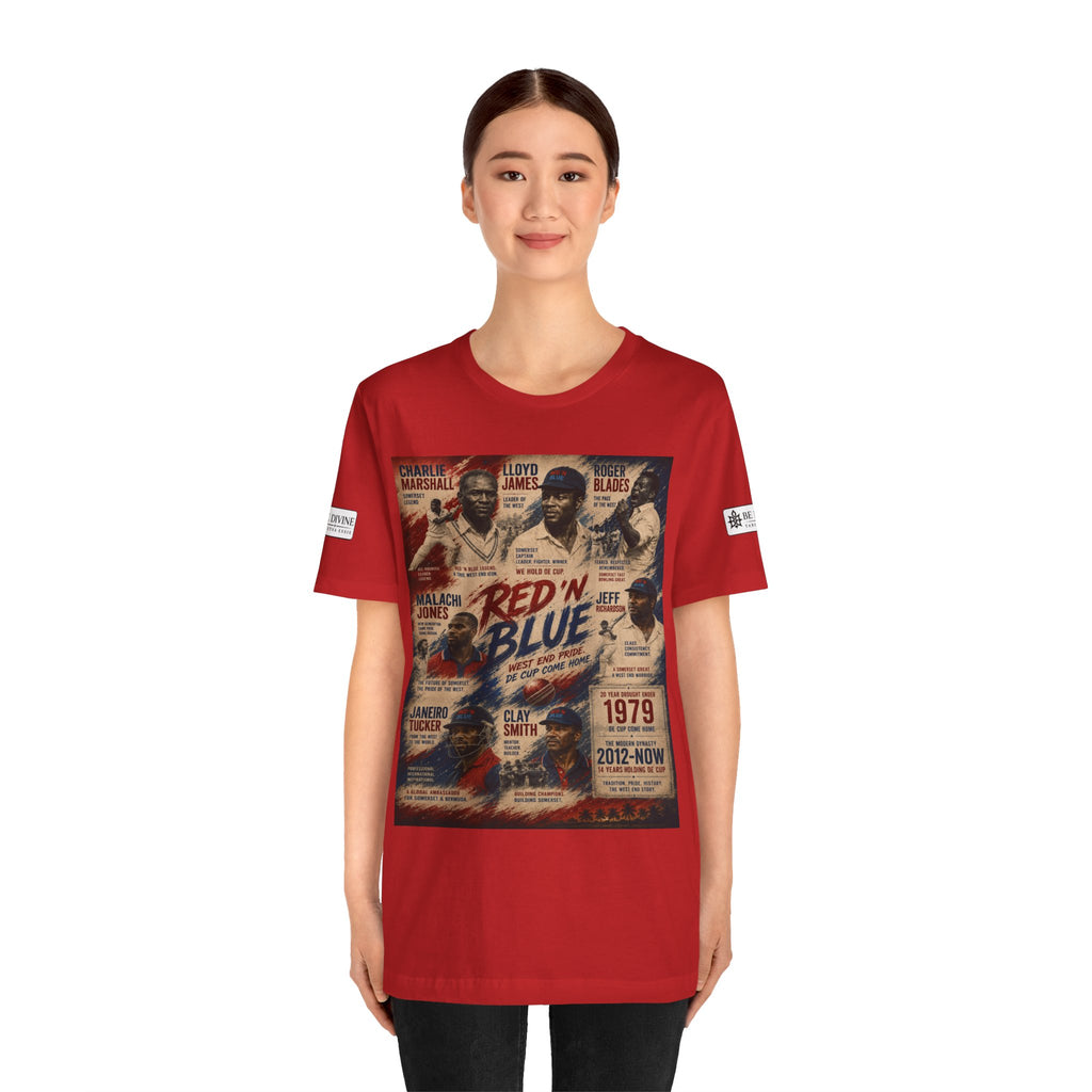 BE DIVINE™ Red ’N Blue Cricket Greats Tee