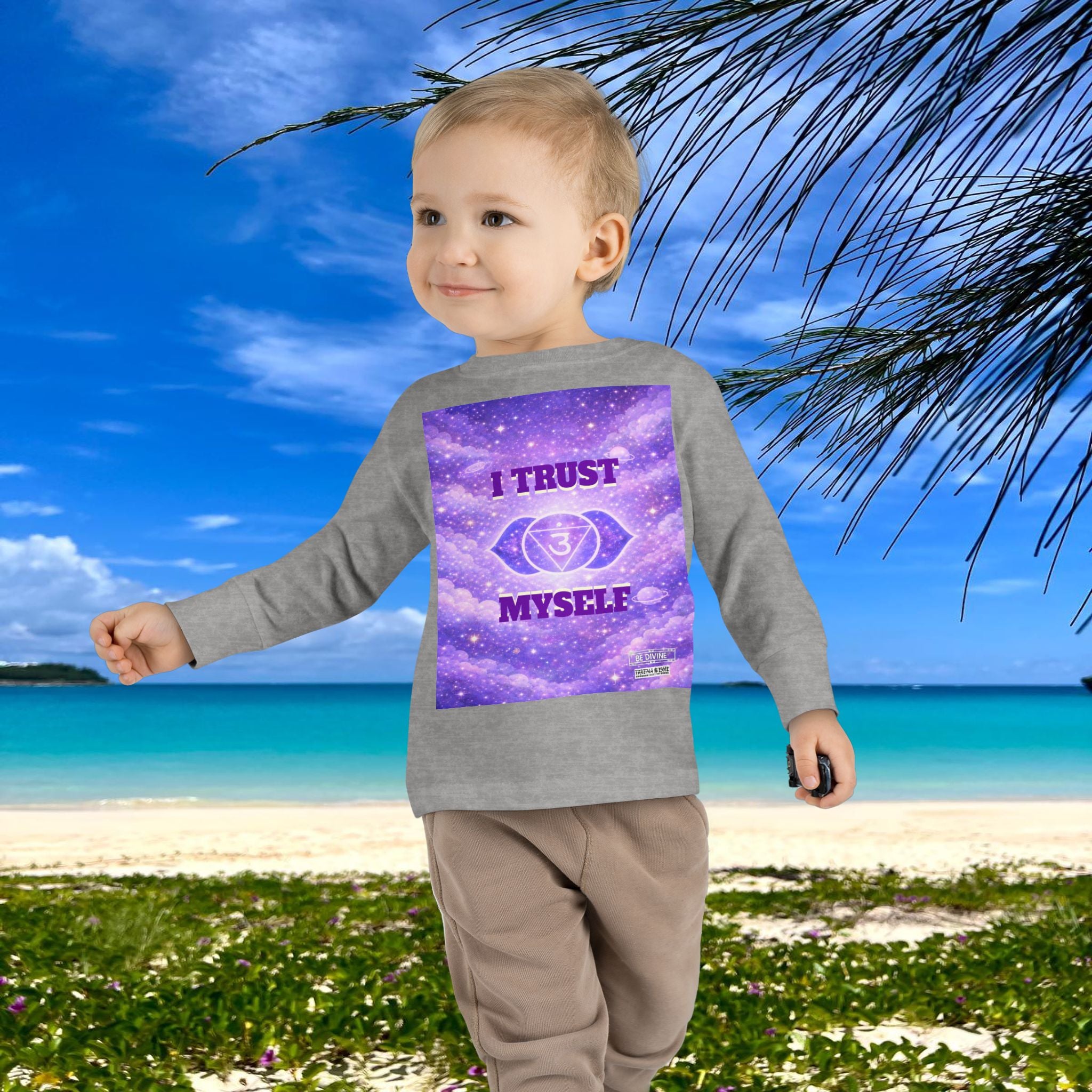 BE DIVINE™ Third Eye Chakra Toddler Long Sleeve Tee | Intuition & Inner Wisdom Shirt