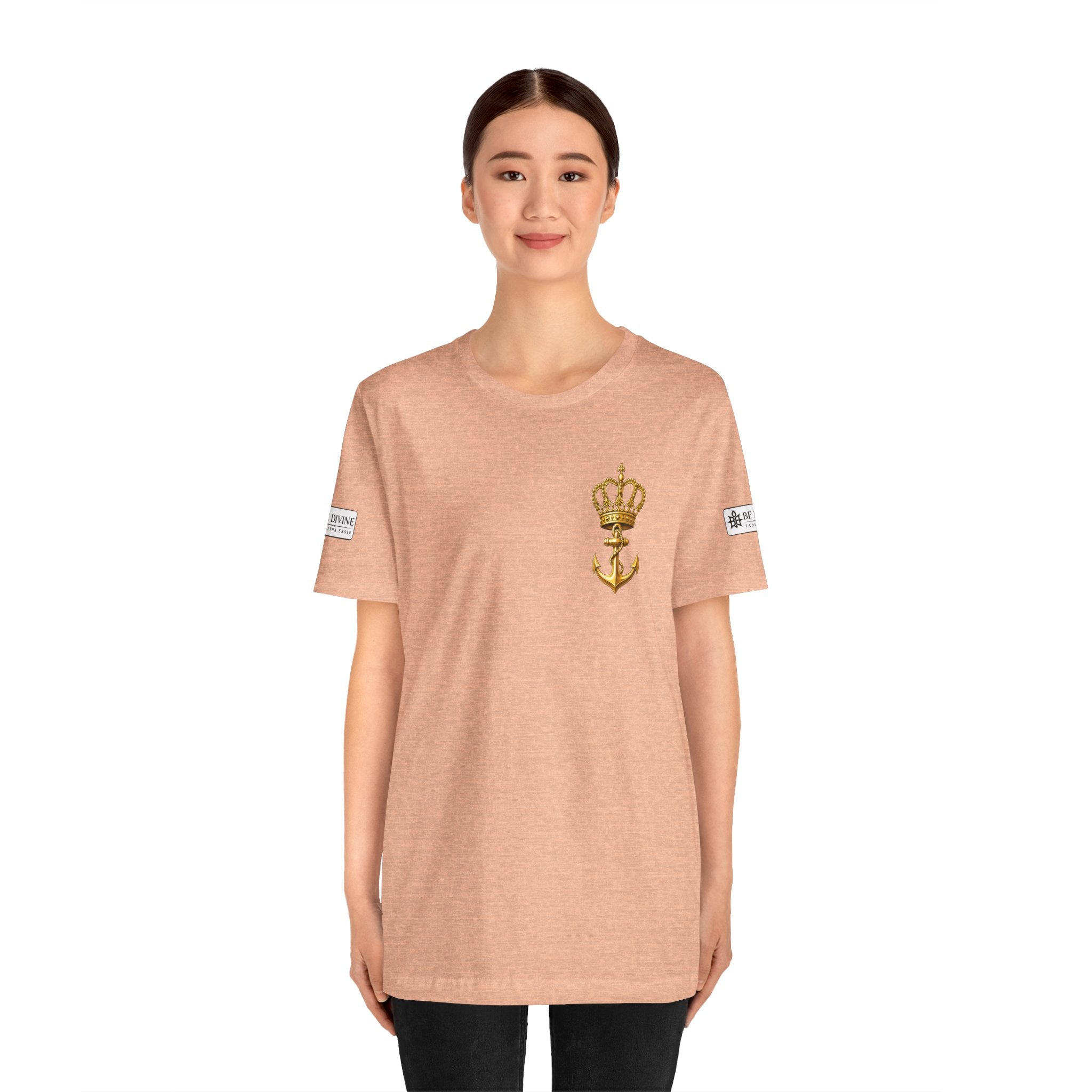 BE DIVINE™ Premium Minimal Crown 'N Anchor Tee – Black & Gold Edition