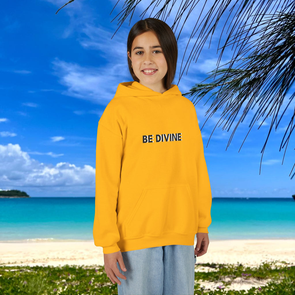 BE DIVINE™ Youth Hoodie – Gender Neutral, Soft Cotton, Inspirational Print (Youth S–XL)