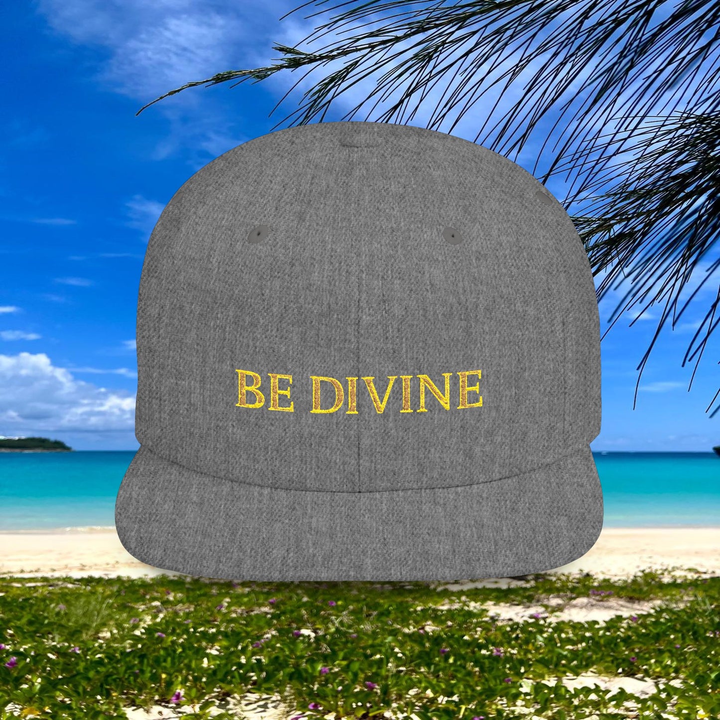 BE DIVINE™ Premium Snapback Cap – Embroidered Gold