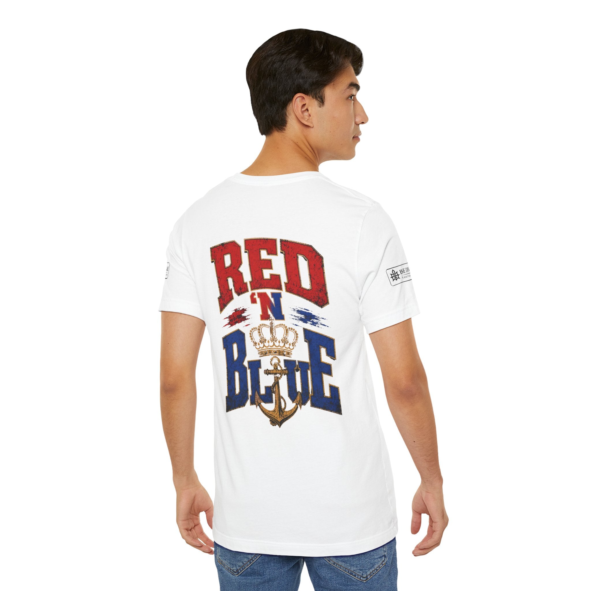 BE DIVINE™ RED 'N BLUE Tee – Crown 'N Anchor Edition