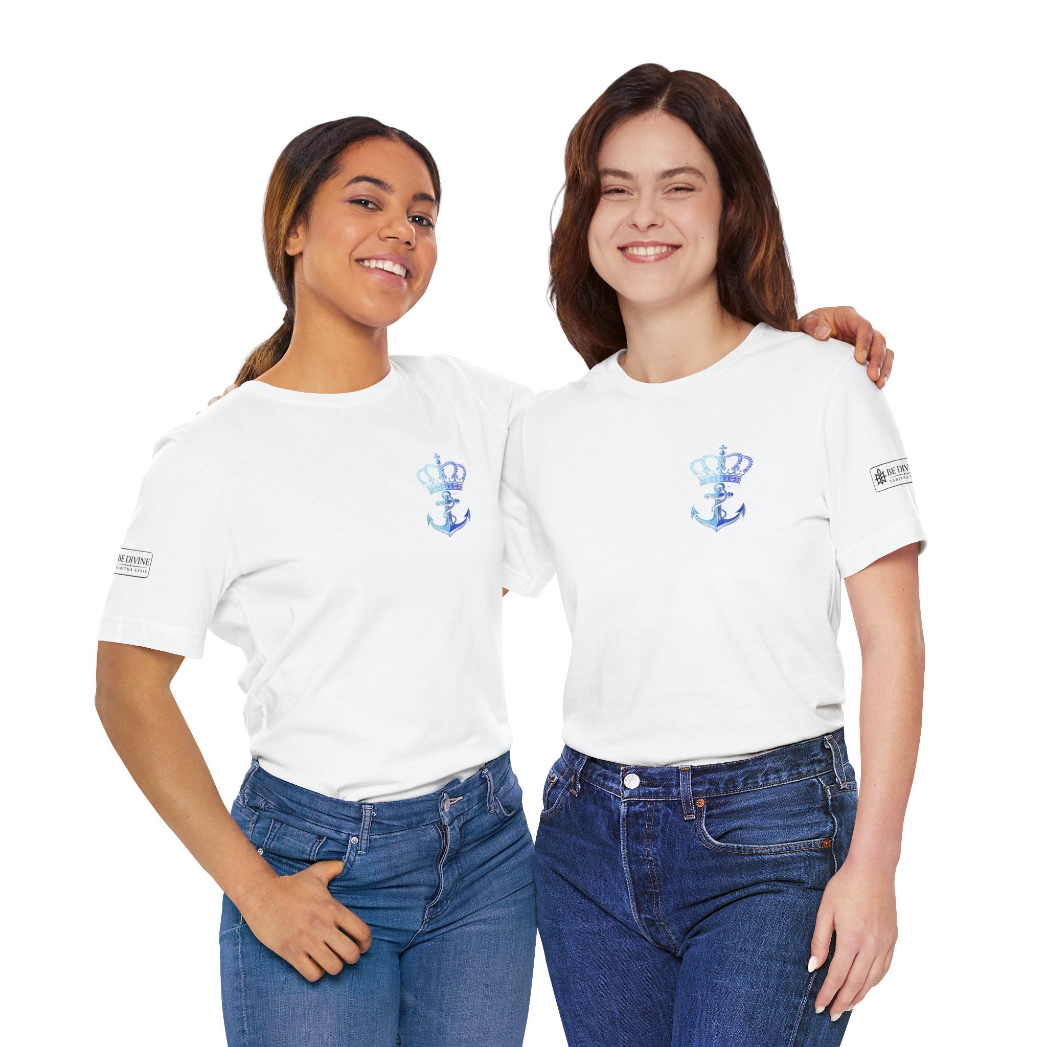 BE DIVINE™ Premium Minimal Crown 'N Anchor Tee – Blue 'N Blue Edition