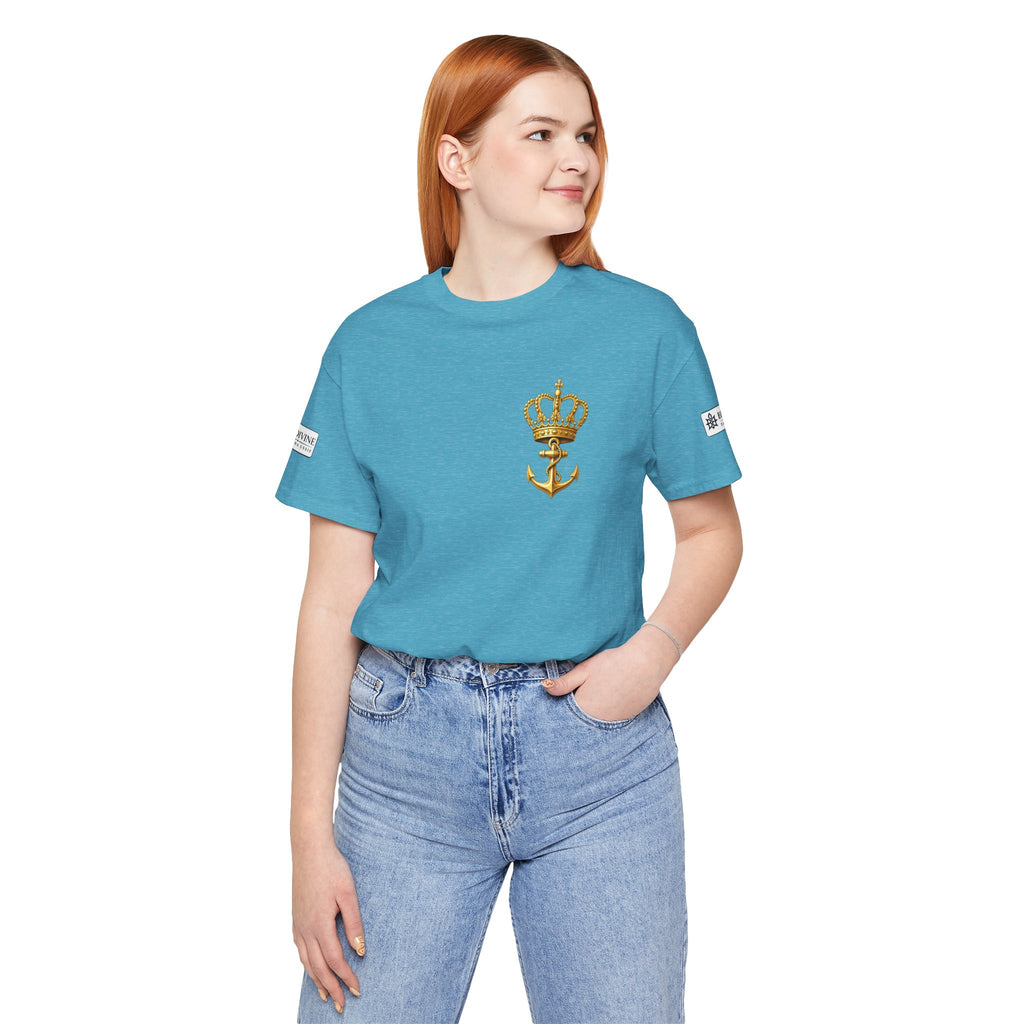 BE DIVINE™ Premium Minimal Crown 'N Anchor Tee – Black & Gold Edition