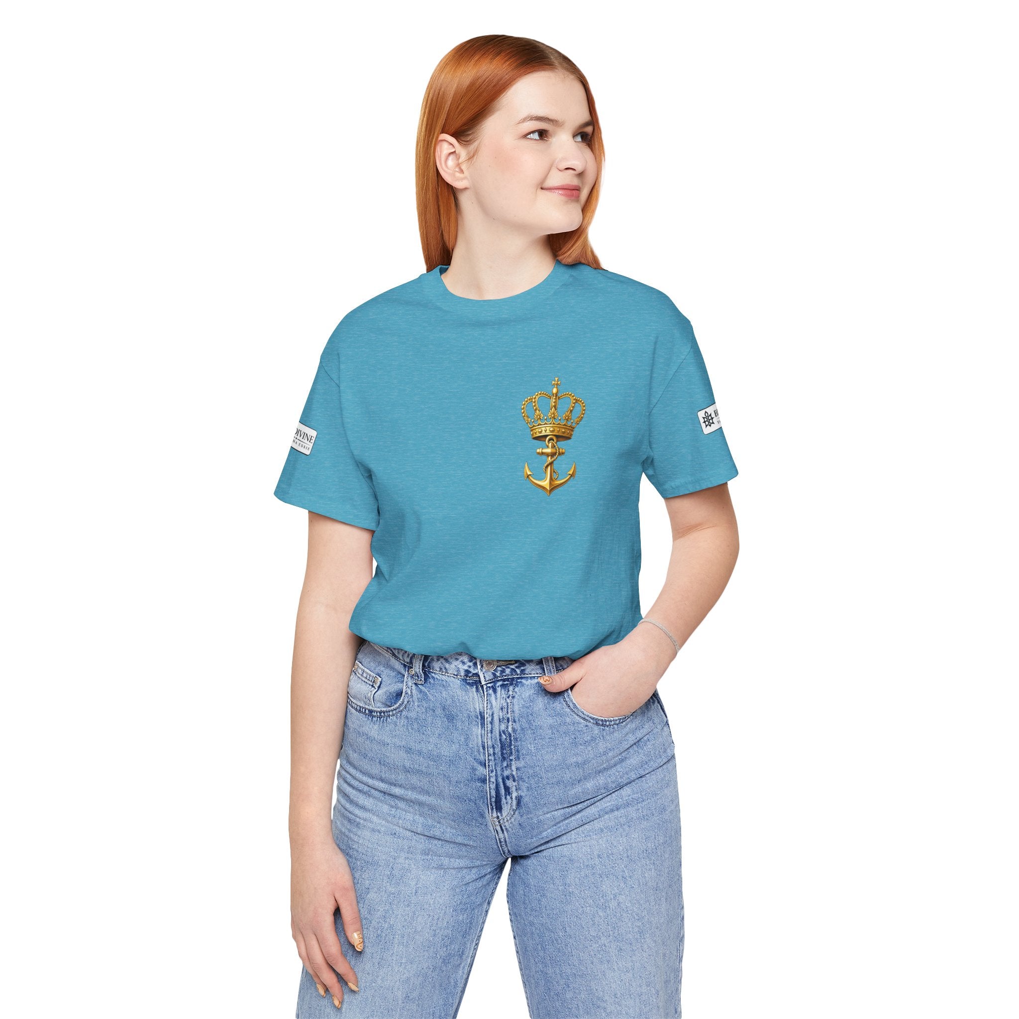 BE DIVINE™ Premium Minimal Crown 'N Anchor Tee – Black & Gold Edition