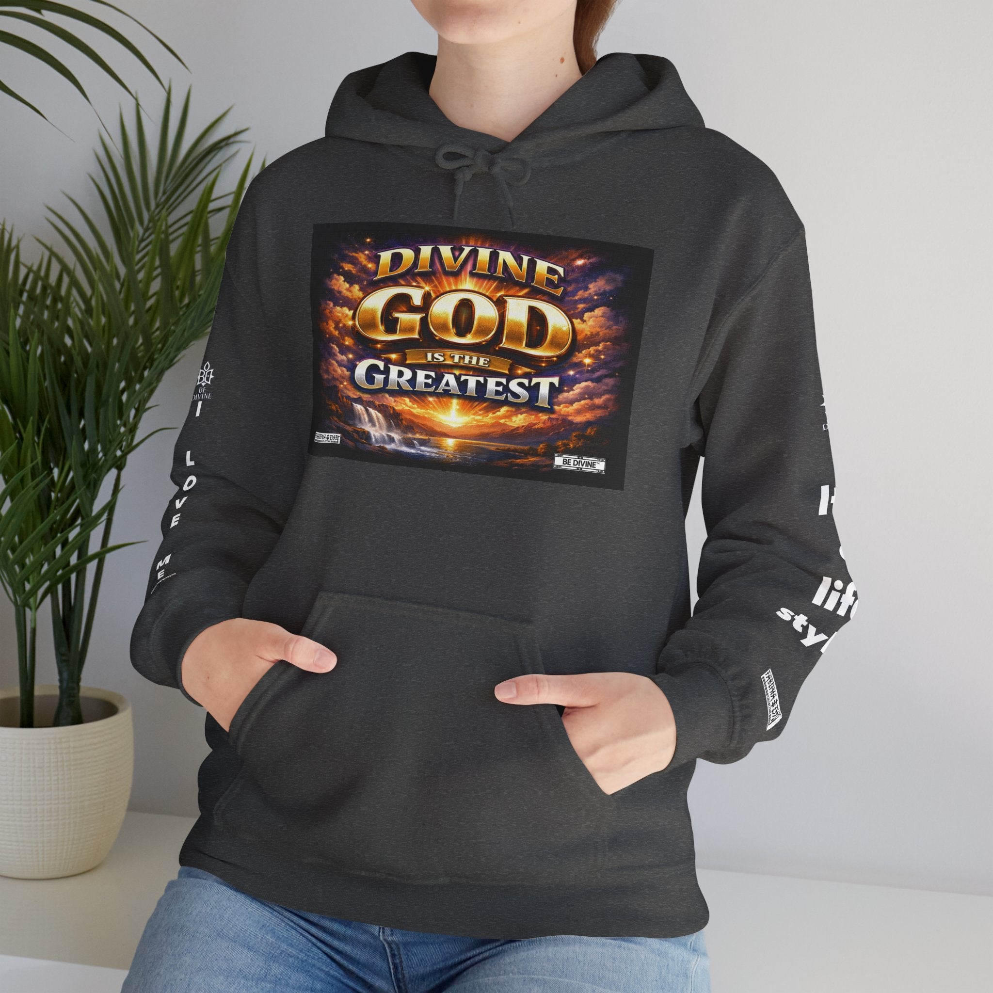 BE DIVINE™ Unisex Heavy Blend Hoodie – Divine God Is the Greatest Faith Statement Sweatshirt