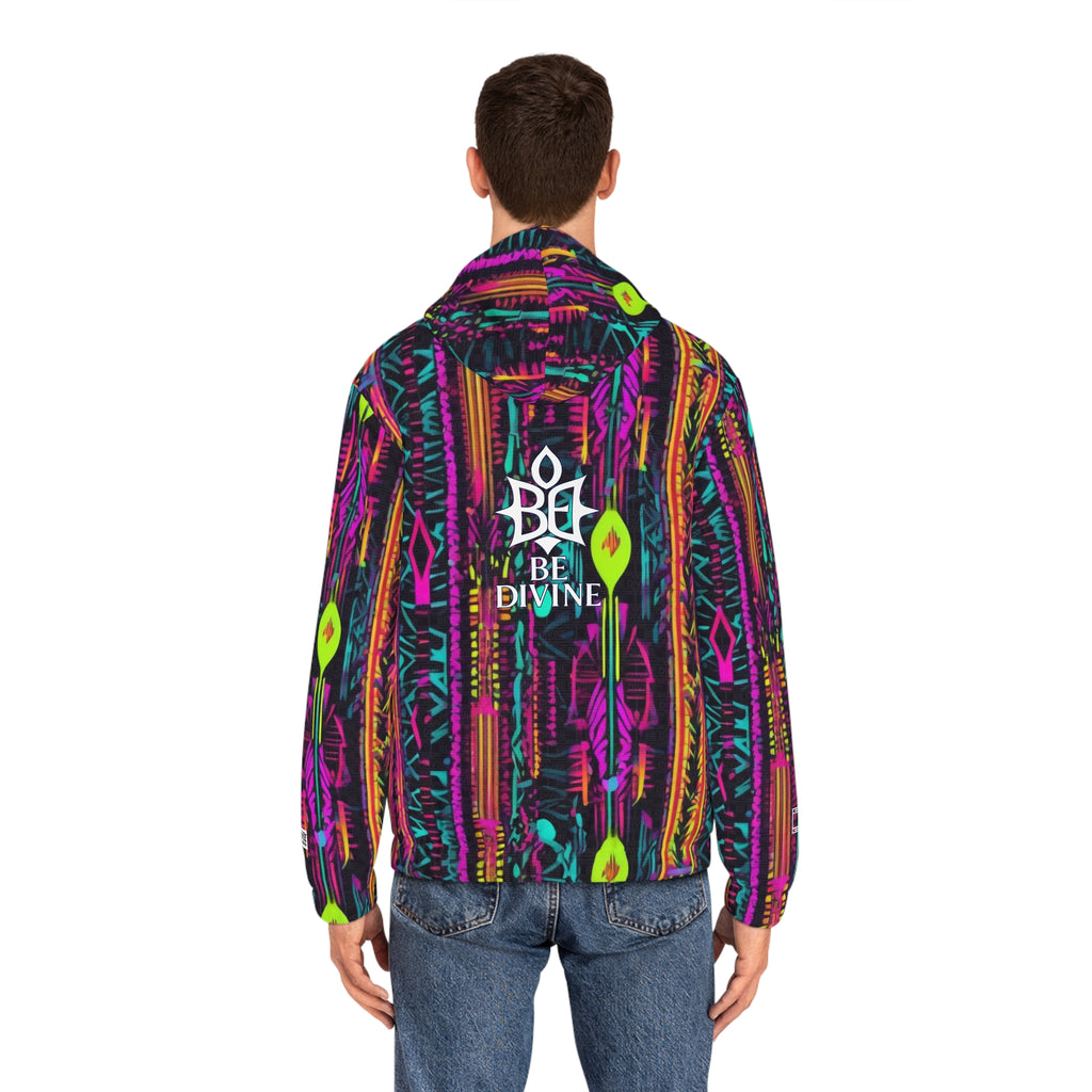 BE DIVINE™ Abstract Neon Pattern - Unisex Designer Print Zip Up Hoodie | Statement Streetwear by Tabitha Essie