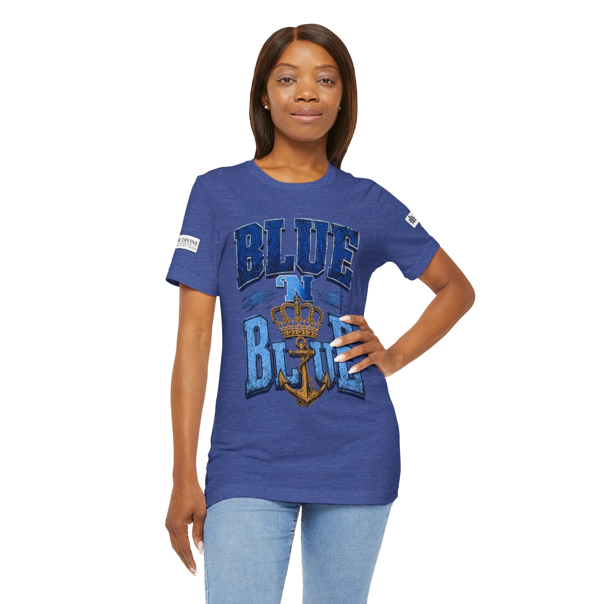 BE DIVINE™ BLUE 'N BLUE T-Shirt – Crown 'N Anchor Edition