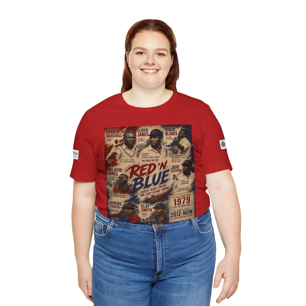 BE DIVINE™ Red ’N Blue Cricket Greats Tee