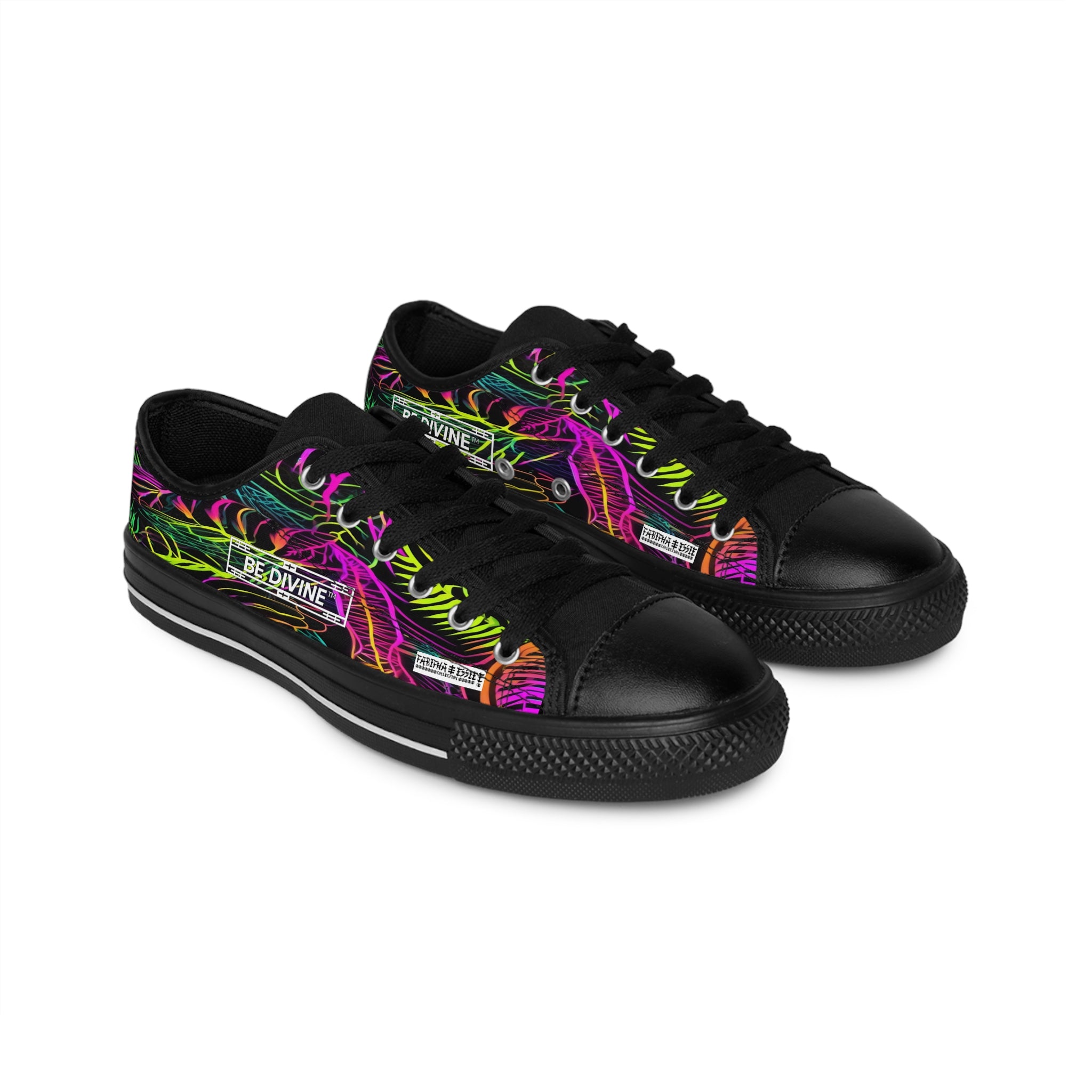 BE DIVINE™ Tropical Glow Sneakers – Neon Leaf Women’s Fashion Shoes