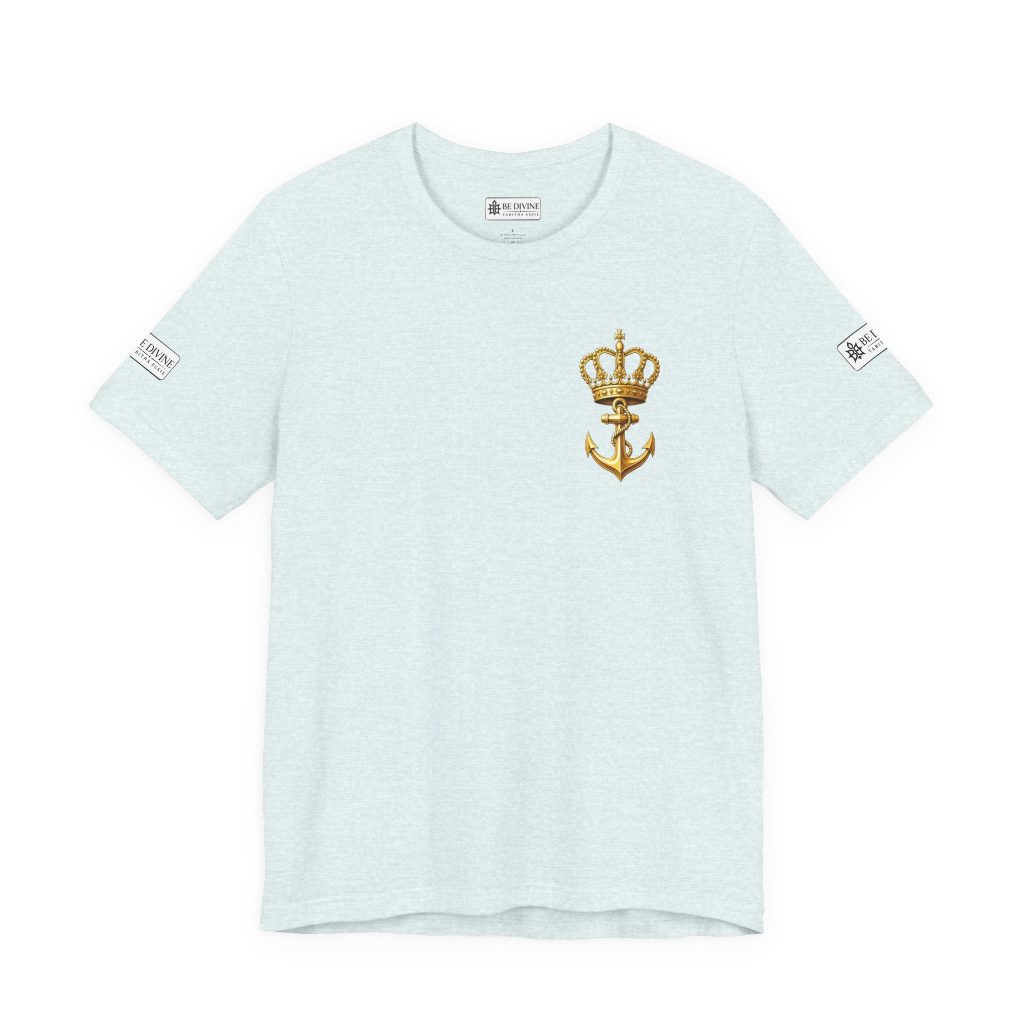 BE DIVINE™ Premium Minimal Crown 'N Anchor Tee – Black & Gold Edition