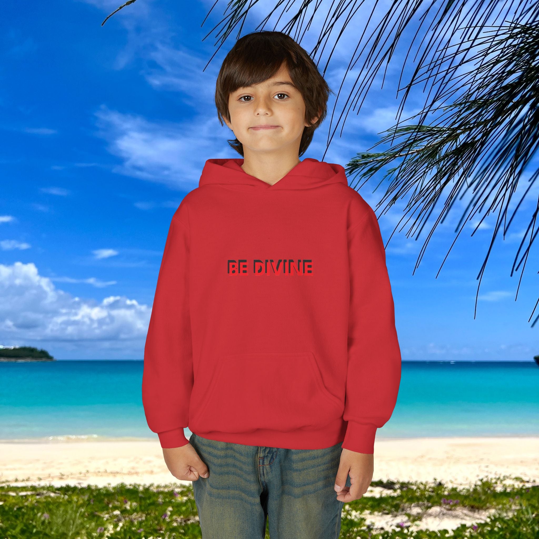 BE DIVINE™ Youth Hoodie – Gender Neutral, Soft Cotton, Inspirational Print (Youth S–XL)