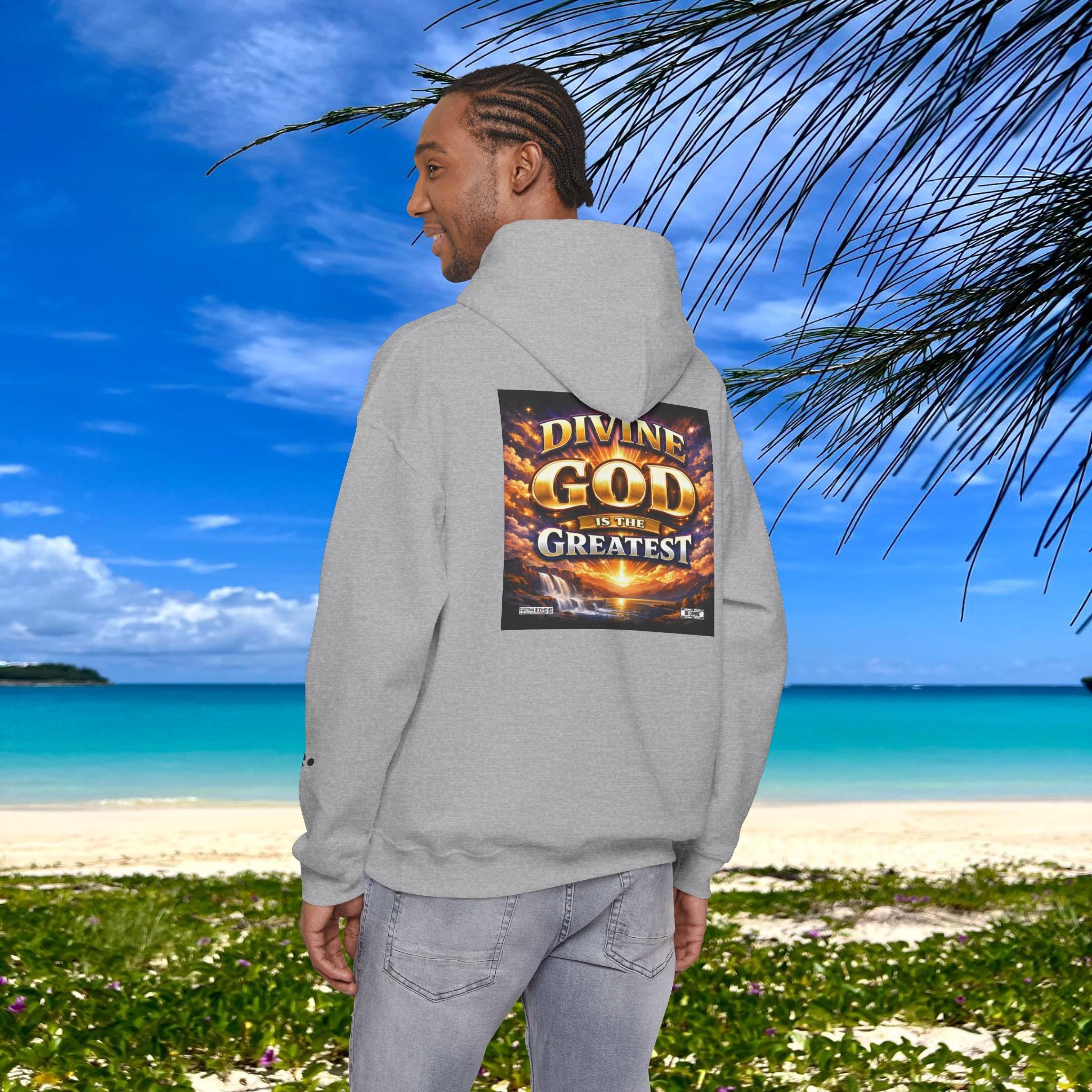 BE DIVINE™ Unisex Heavy Blend Hoodie – Divine God Is the Greatest Faith Statement Sweatshirt
