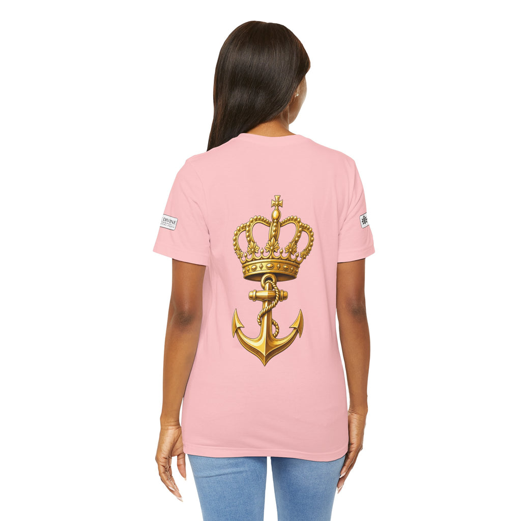 BE DIVINE™ Premium Minimal Crown 'N Anchor Tee – Black & Gold Edition