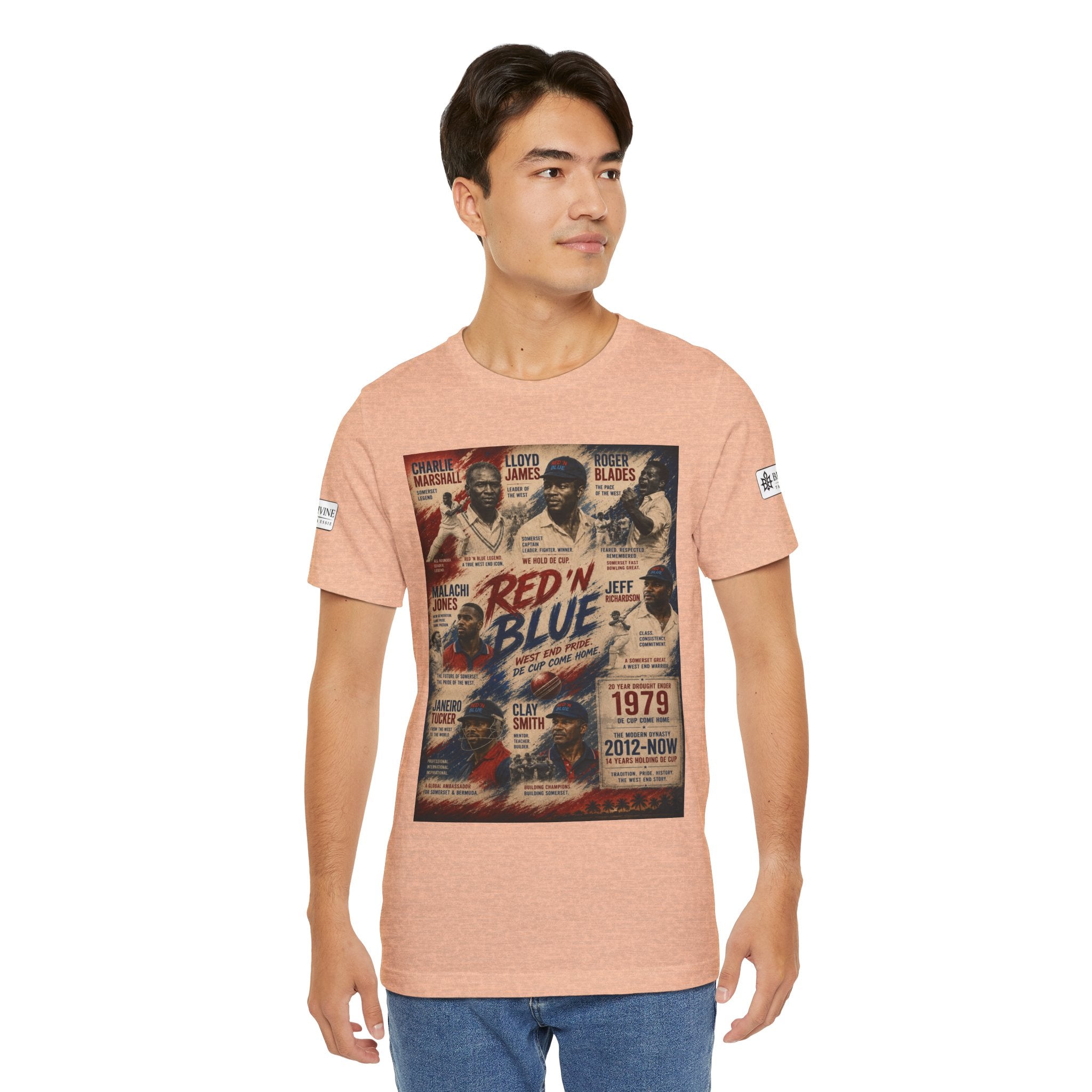 BE DIVINE™ Red ’N Blue Cricket Greats Tee