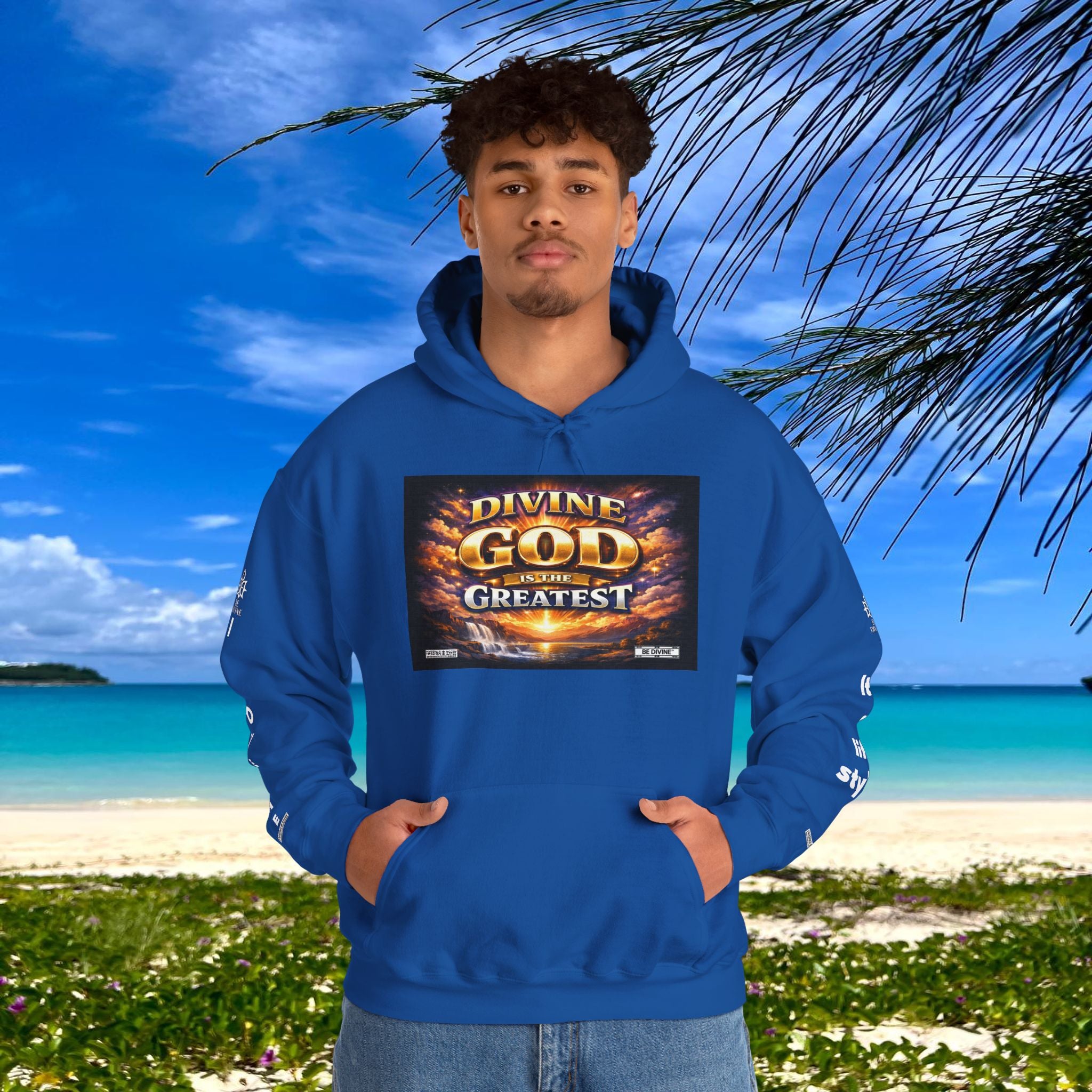 BE DIVINE™ Unisex Heavy Blend Hoodie – Divine God Is the Greatest Faith Statement Sweatshirt