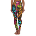 BE DIVINE™ Neon Jungle High-Waisted Yoga Leggings - Bold Animal Patchwork | Sculpting Athleisure Wear by Tabitha Essie