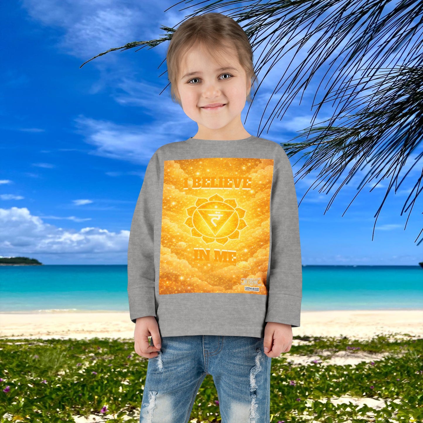 BE DIVINE™ Solar Plexus Toddler Long Sleeve Tee | Confidence & Empowerment Chakra Shirt