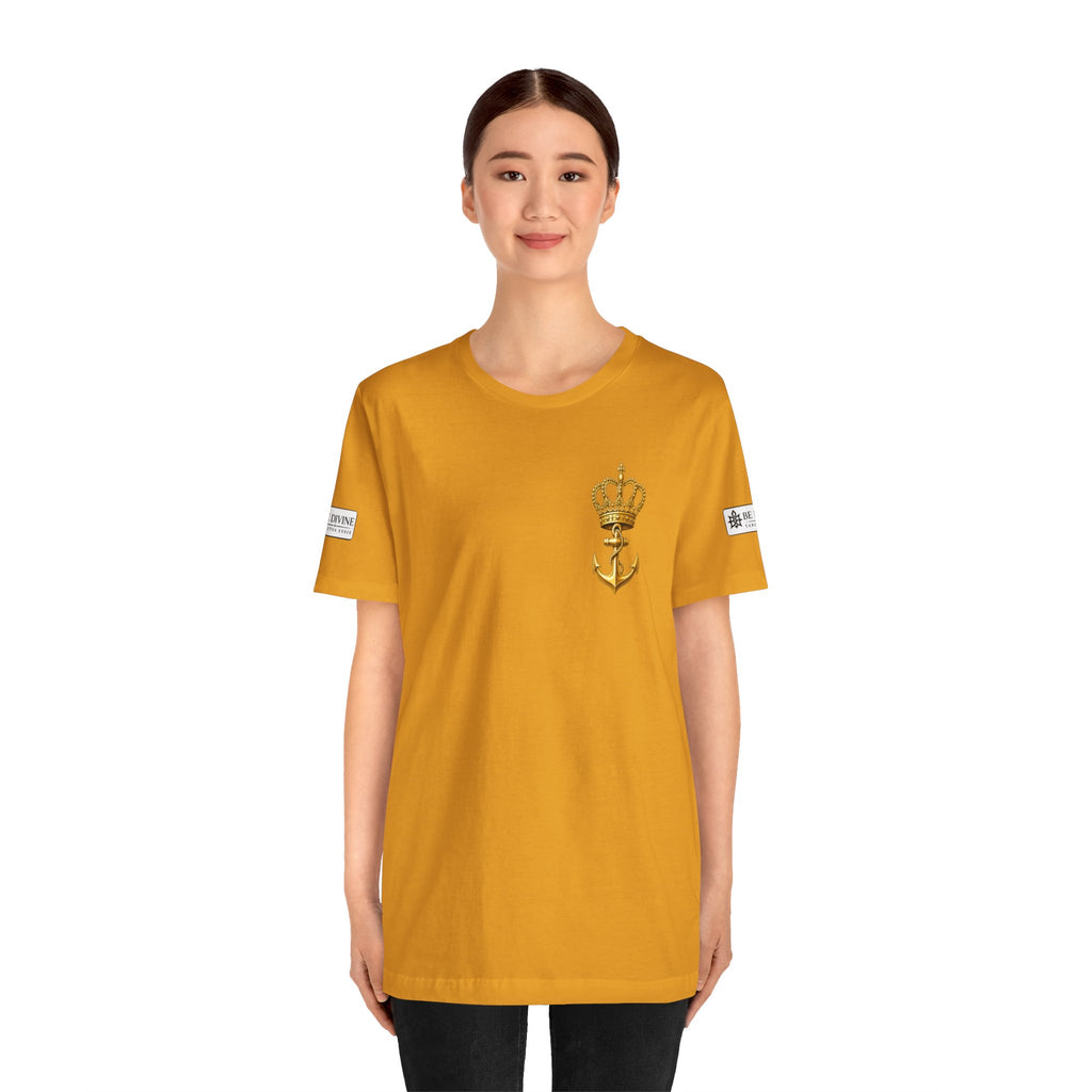 BE DIVINE™ Premium Minimal Crown 'N Anchor Tee – Black & Gold Edition