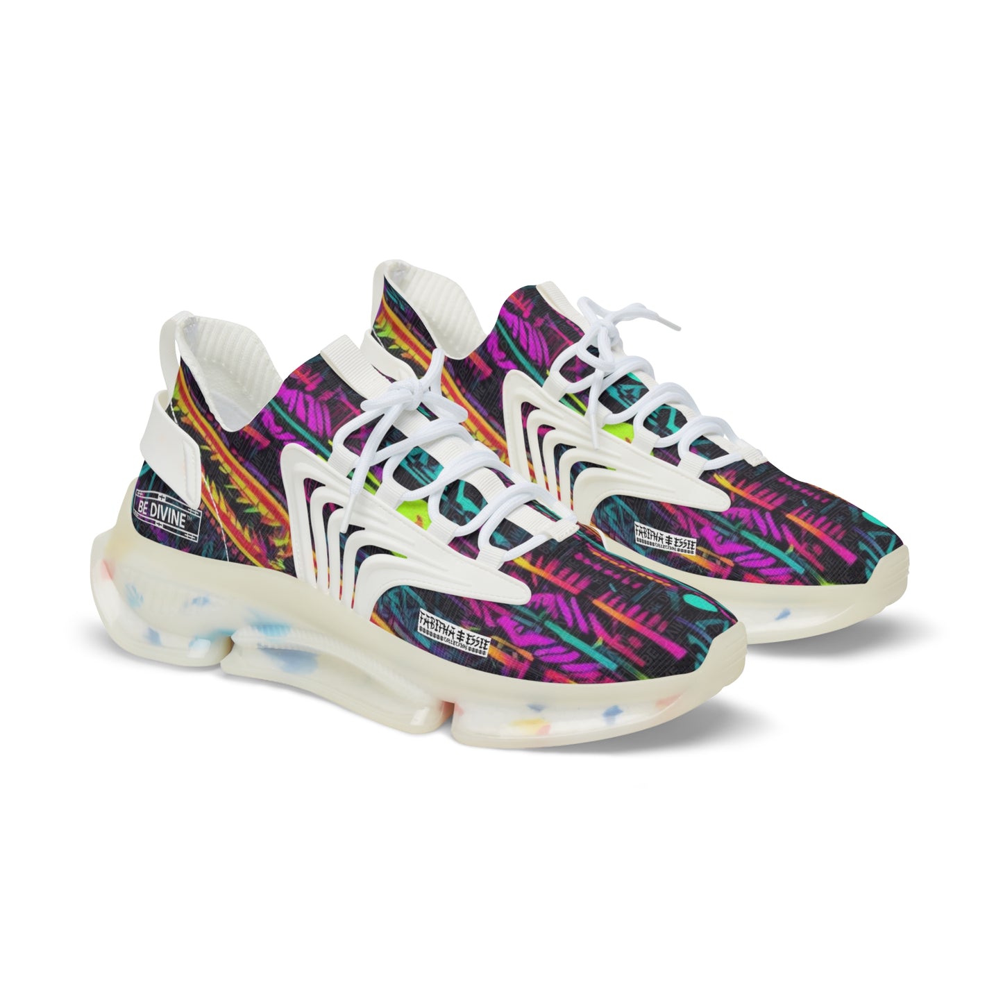 BE DIVINE™ Men’s Mesh Sneakers - Abstract Neon Streetwear Trainers