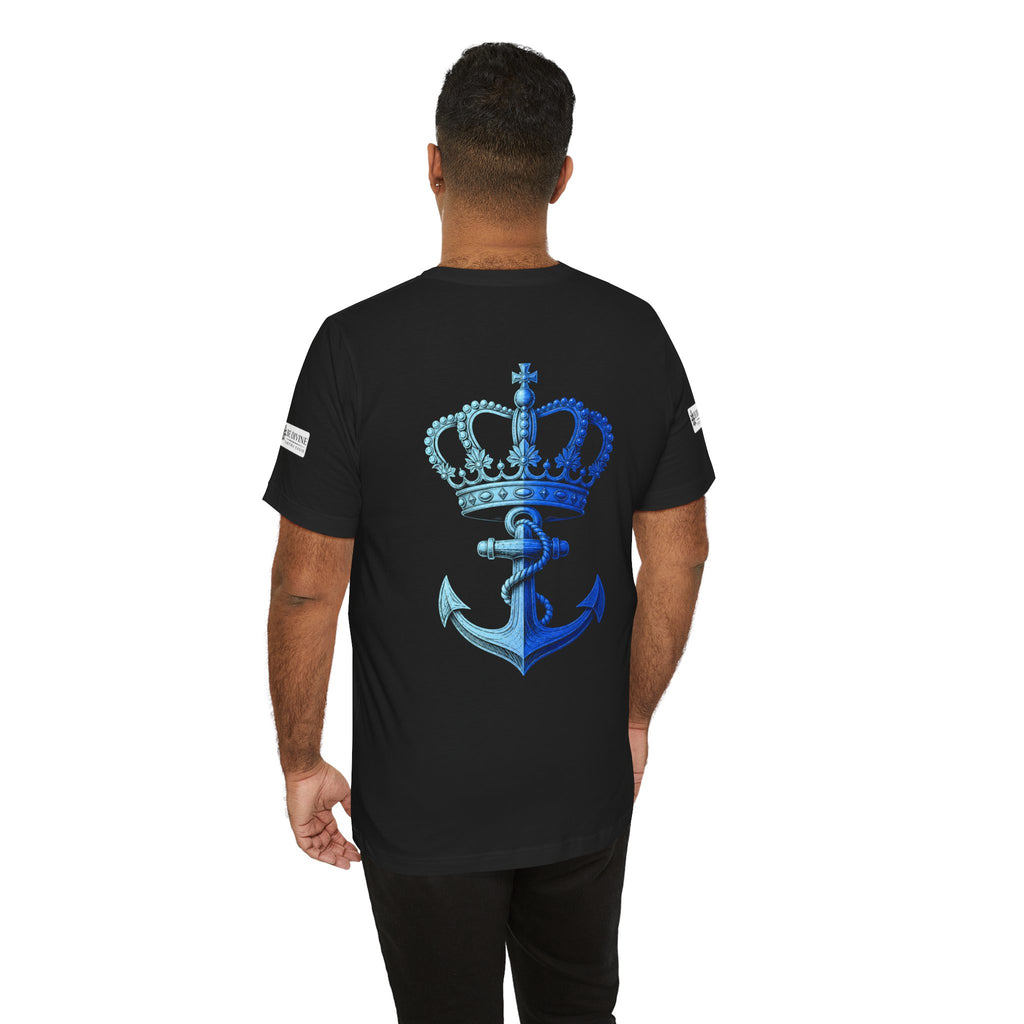 BE DIVINE™ Premium Minimal Crown 'N Anchor Tee – Blue 'N Blue Edition