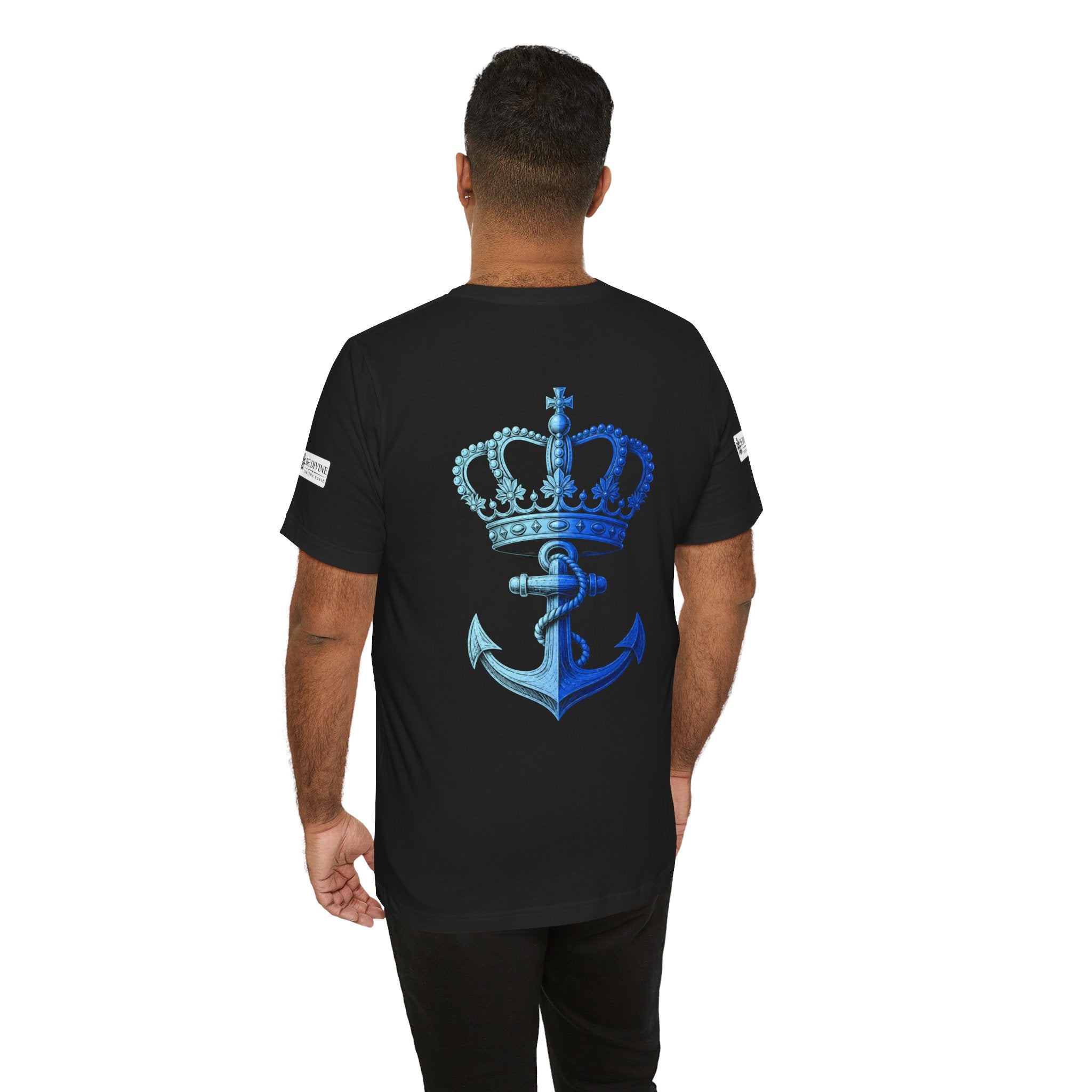 BE DIVINE™ Premium Minimal Crown 'N Anchor Tee – Blue 'N Blue Edition