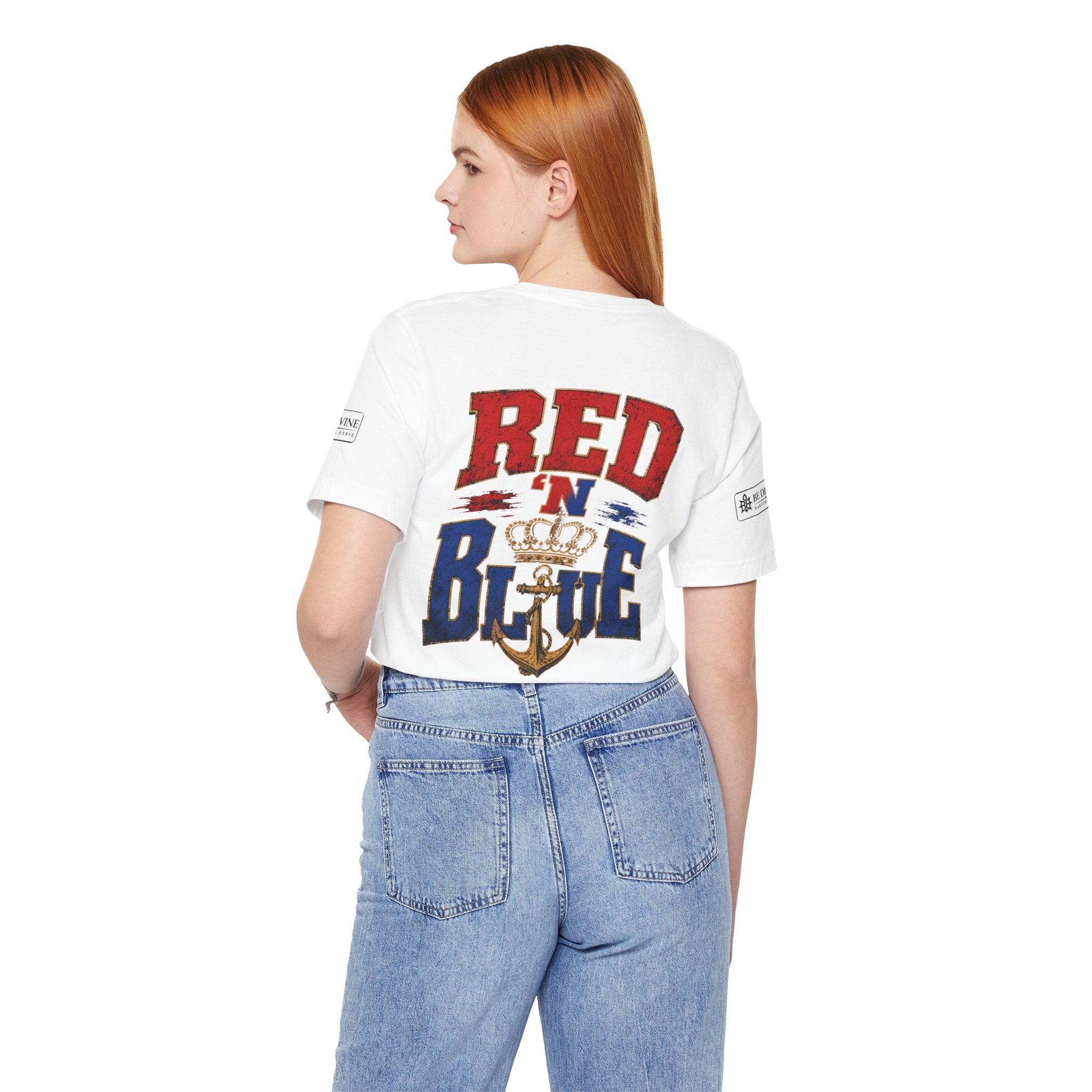 BE DIVINE™ RED 'N BLUE Tee – Crown 'N Anchor Edition