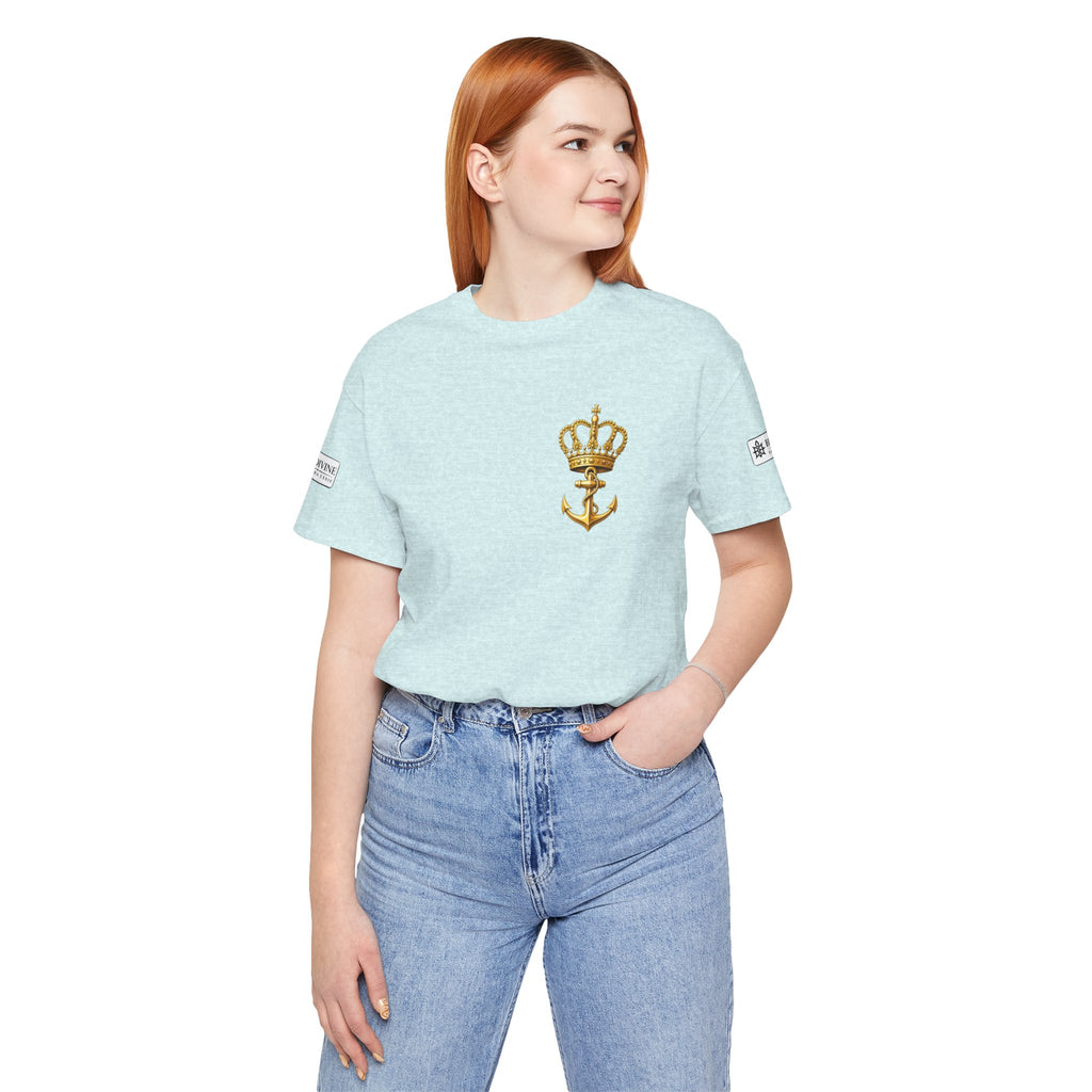 BE DIVINE™ Premium Minimal Crown 'N Anchor Tee – Black & Gold Edition