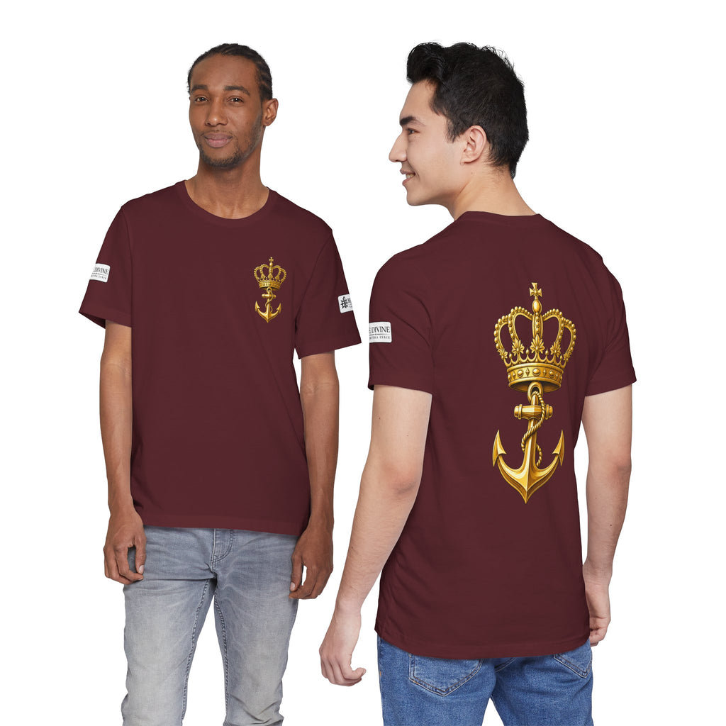 BE DIVINE™ Premium Minimal Crown 'N Anchor Tee – Black & Gold Edition