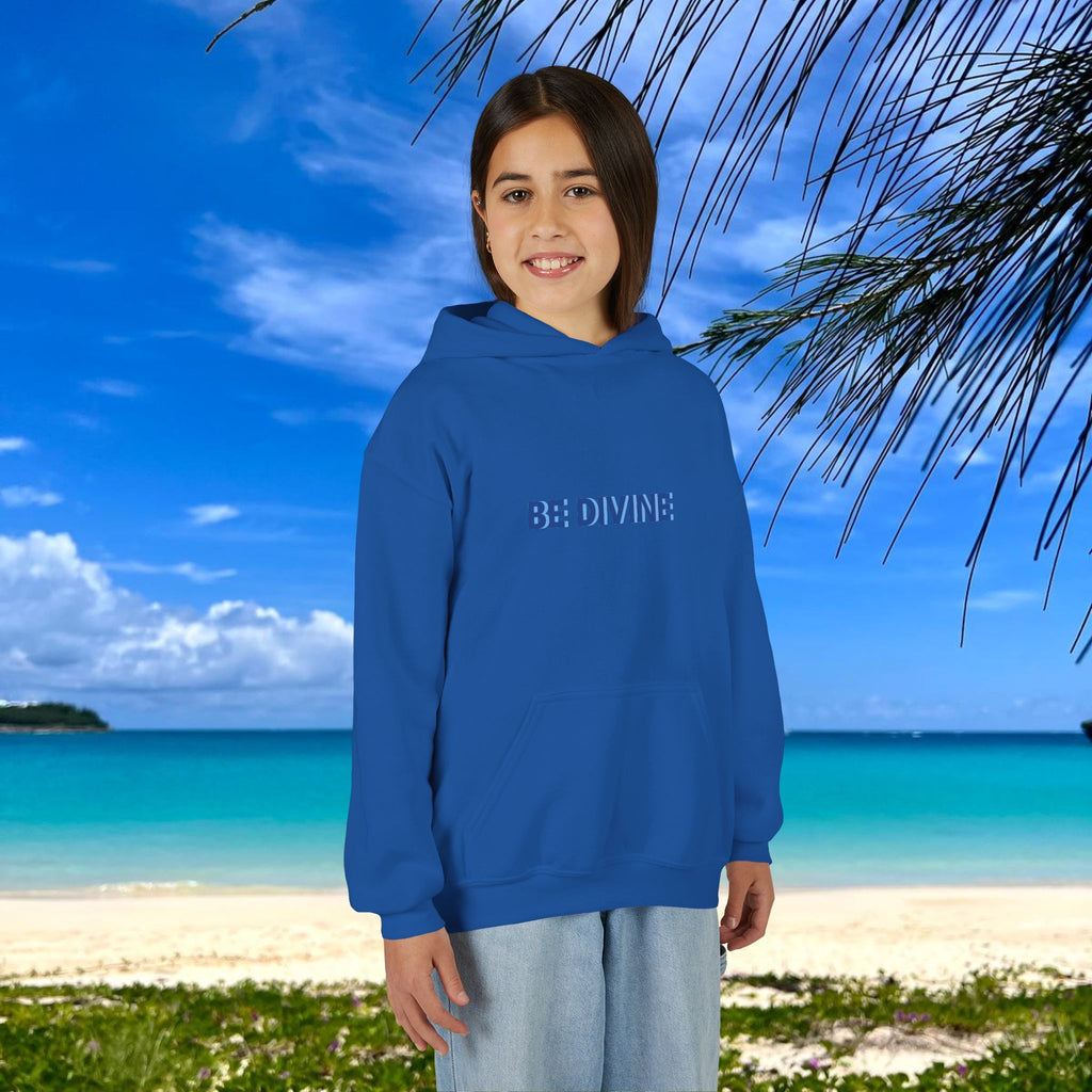 BE DIVINE™ Youth Hoodie – Gender Neutral, Soft Cotton, Inspirational Print (Youth S–XL)