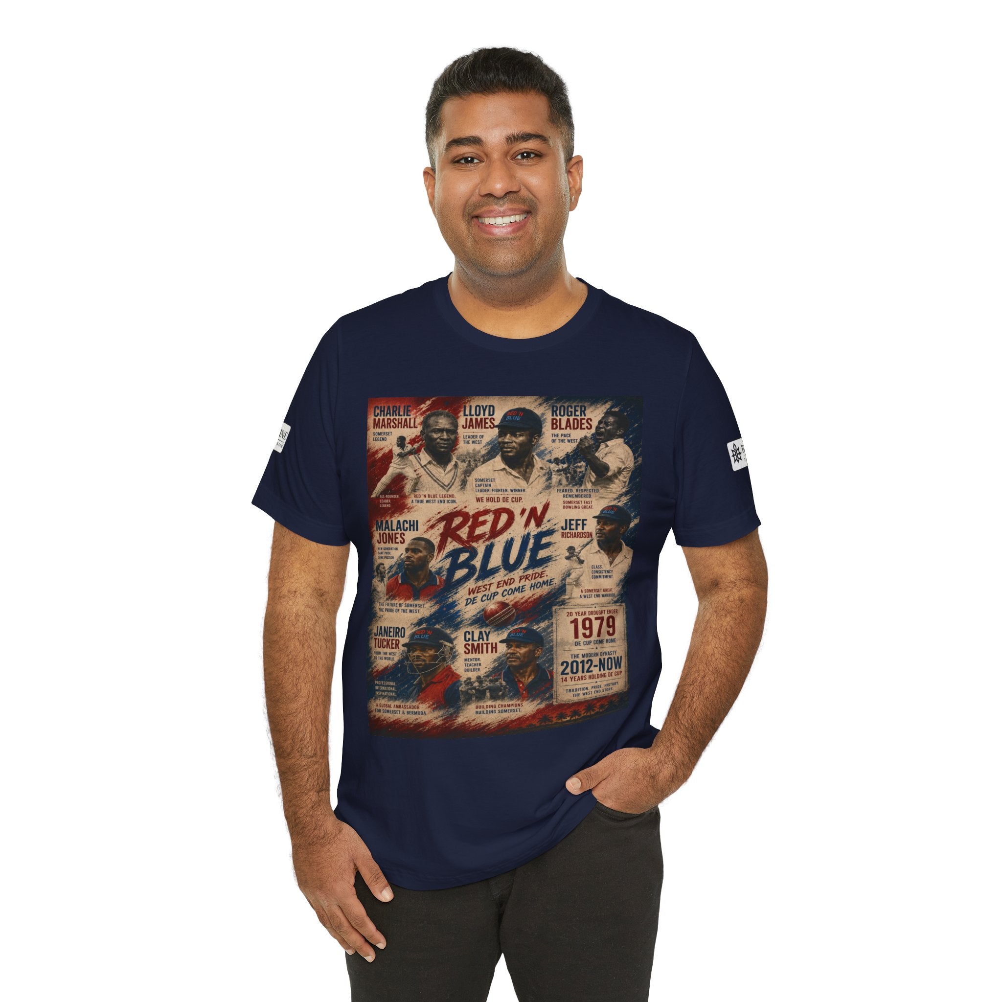 BE DIVINE™ Red ’N Blue Cricket Greats Tee