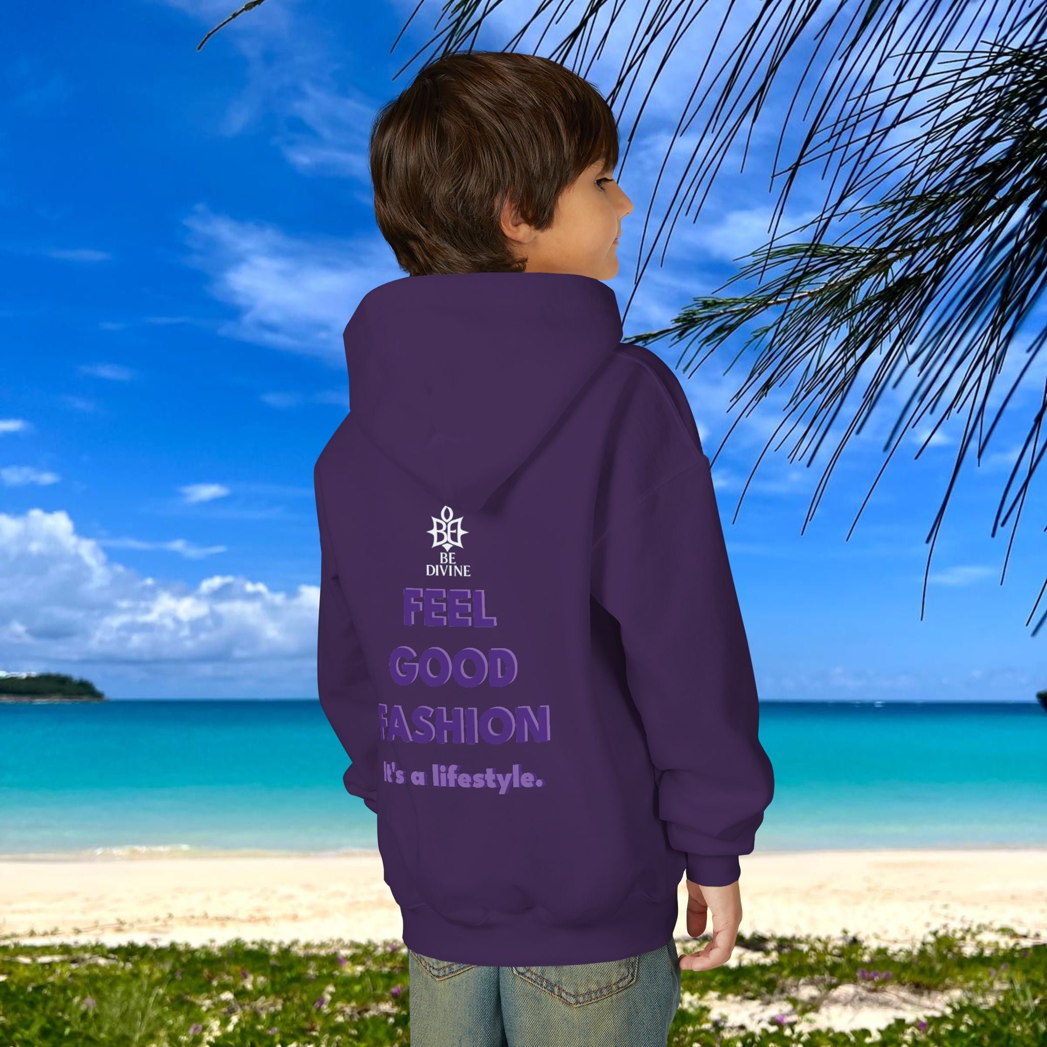 BE DIVINE™ Youth Hoodie – Gender Neutral, Soft Cotton, Inspirational Print (Youth S–XL)