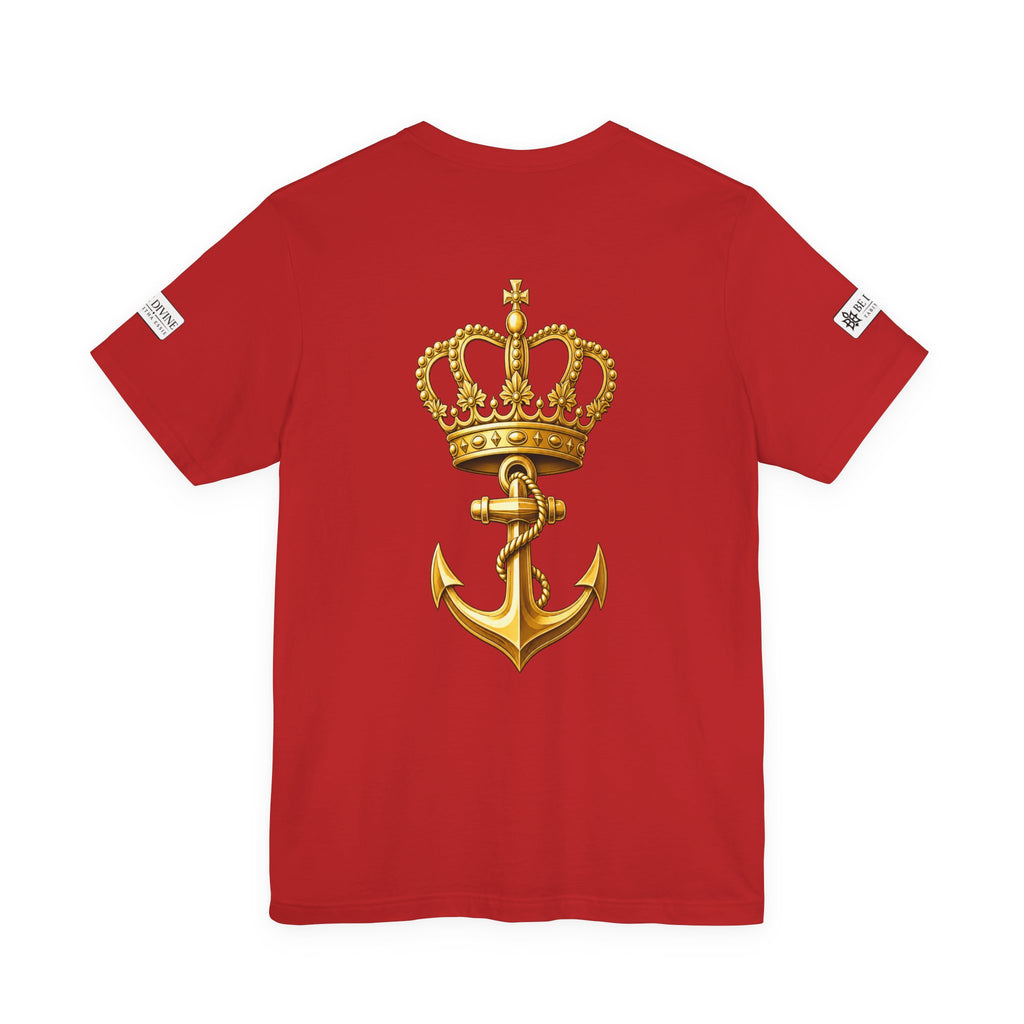 BE DIVINE™ Premium Minimal Crown 'N Anchor Tee – Black & Gold Edition