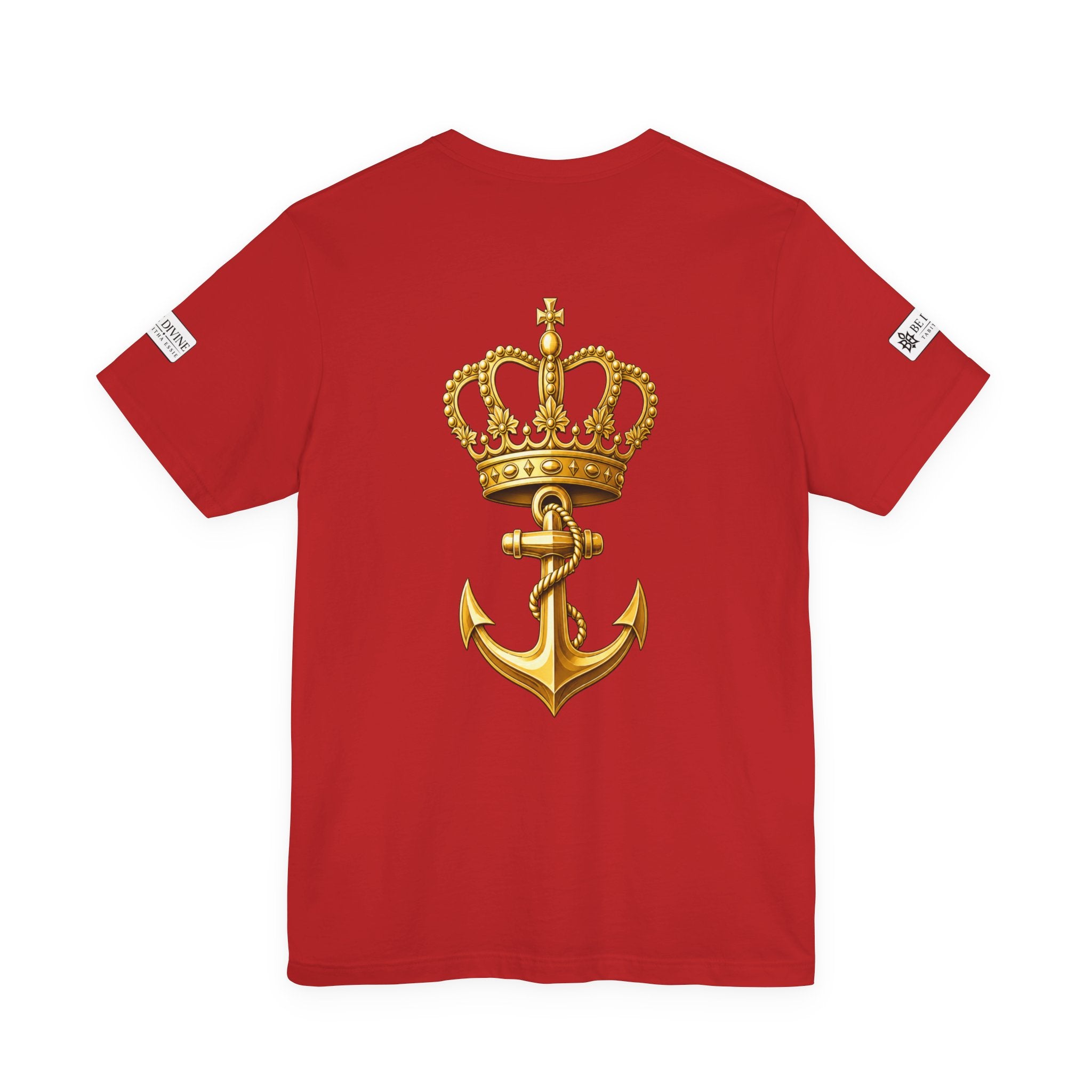 BE DIVINE™ Premium Minimal Crown 'N Anchor Tee – Black & Gold Edition