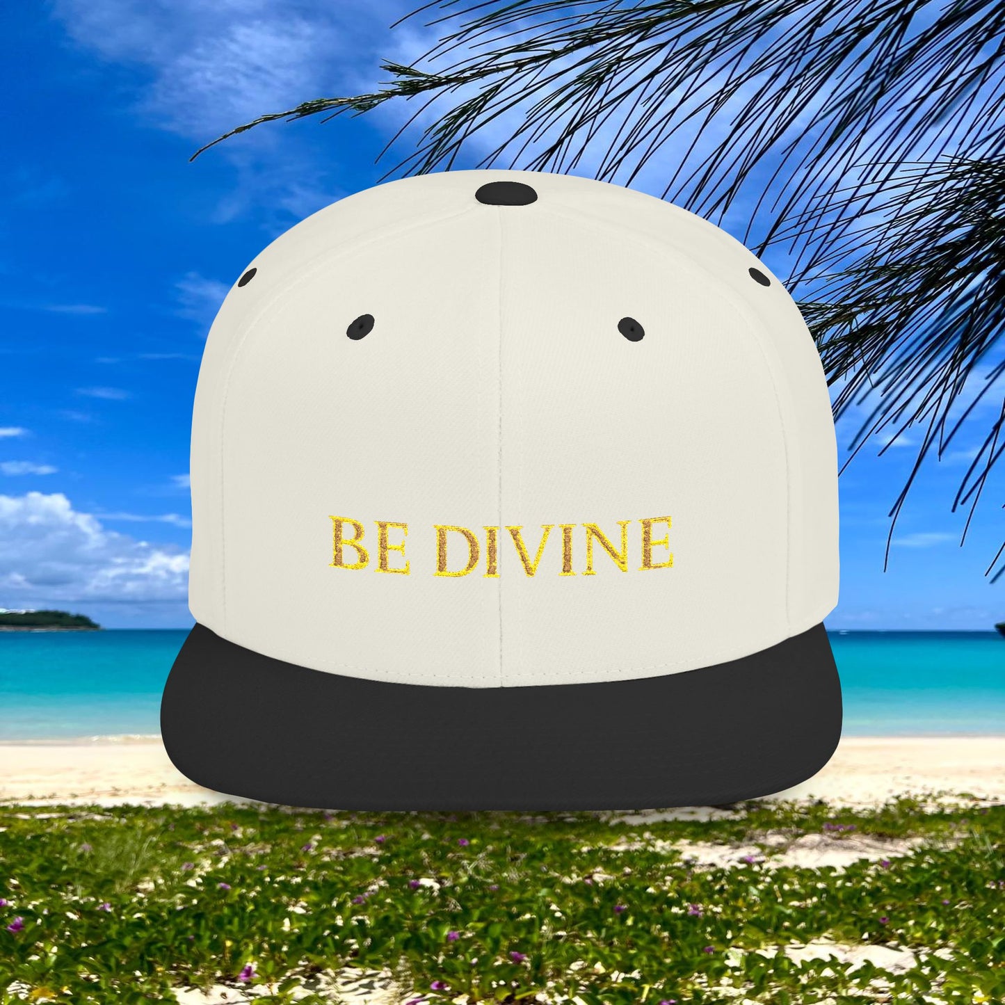 BE DIVINE™ Premium Snapback Cap – Embroidered Gold