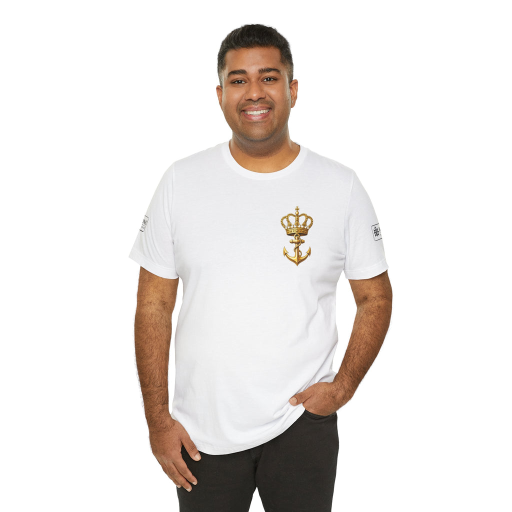BE DIVINE™ Premium Minimal Crown 'N Anchor Tee – Black & Gold Edition