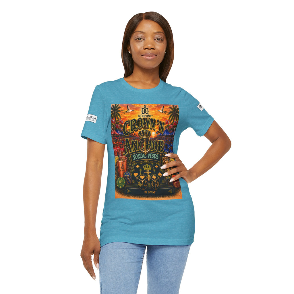 BE DIVINE™ Cup Match Social Vibes Tee – Crown 'N Anchor Edition