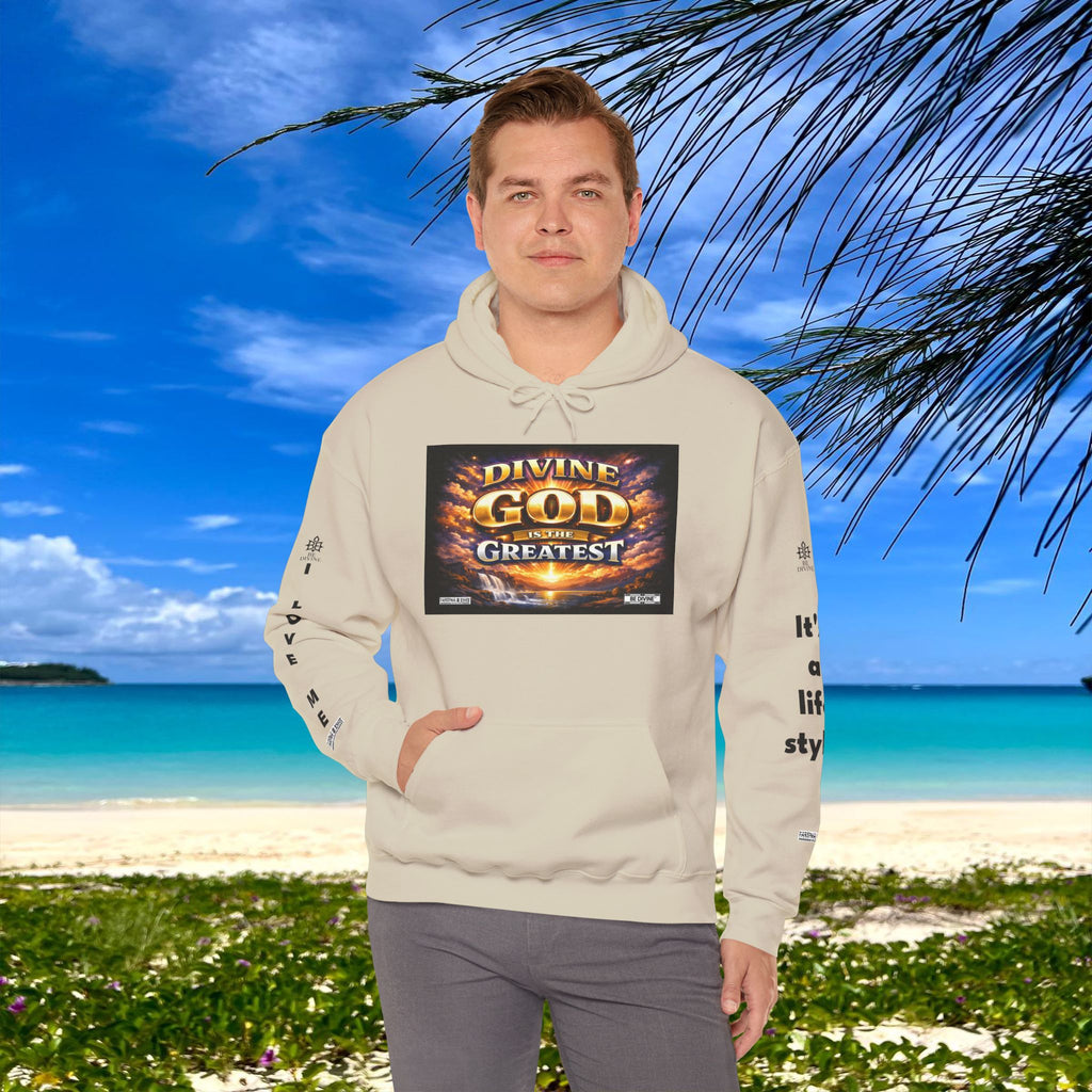 BE DIVINE™ Unisex Heavy Blend Hoodie – Divine God Is the Greatest Faith Statement Sweatshirt