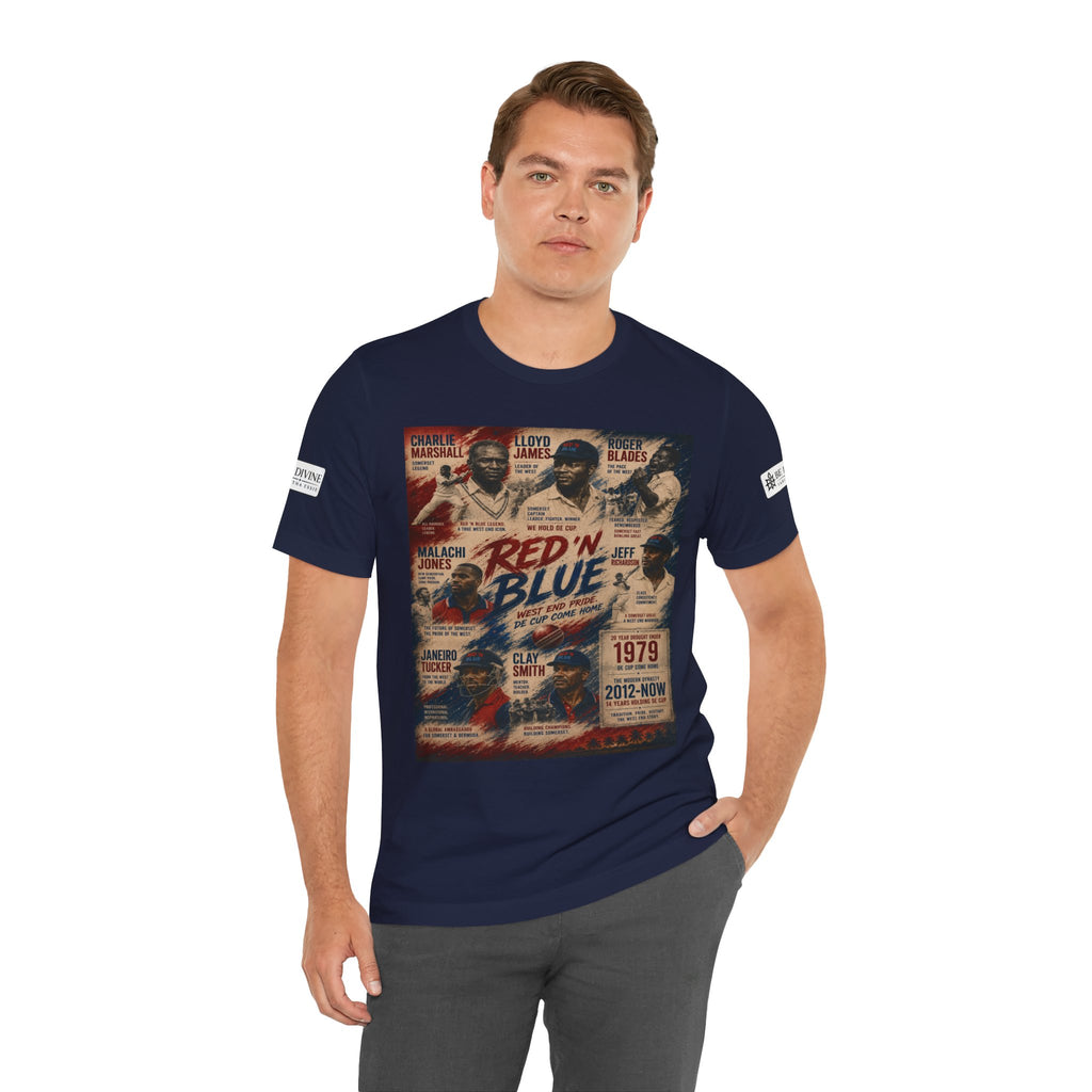 BE DIVINE™ Red ’N Blue Cricket Greats Tee