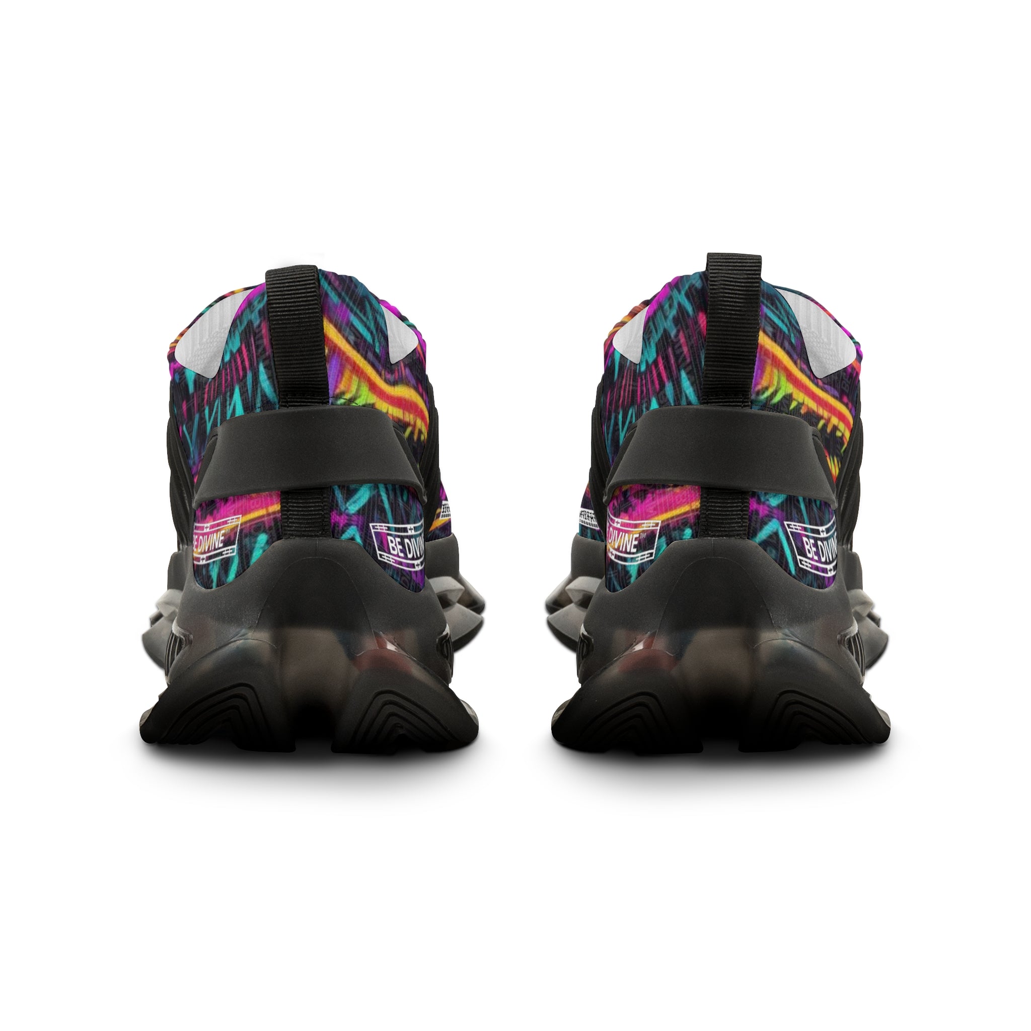 BE DIVINE™ Abstract Neon Men’s Mesh Sneakers - Streetwear Trainers by Tabitha Essie