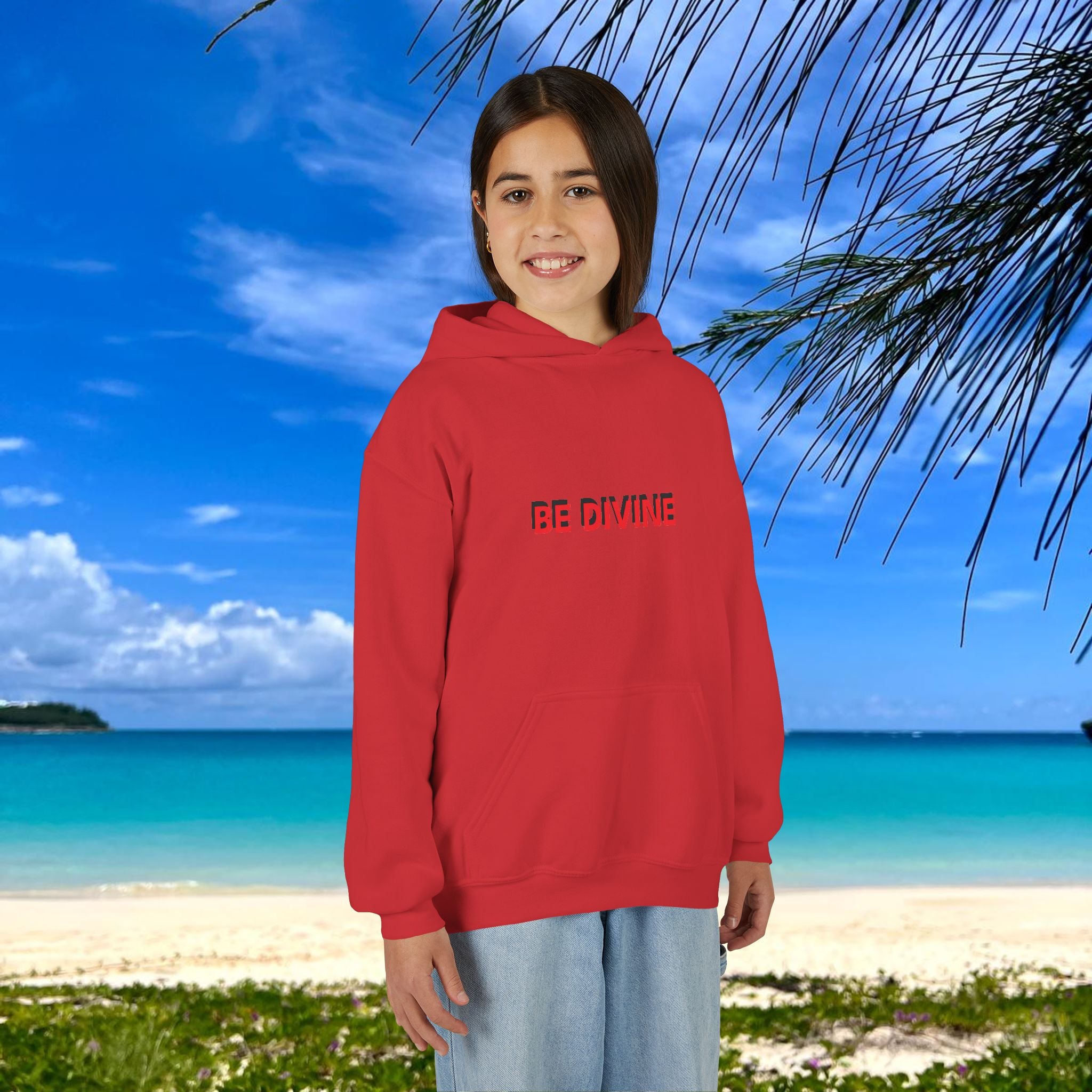 BE DIVINE™ Youth Hoodie – Gender Neutral, Soft Cotton, Inspirational Print (Youth S–XL)