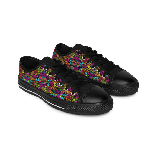 BE DIVINE™ Electric Mirage Sneakers – Neon Kaleidoscope Animal Print