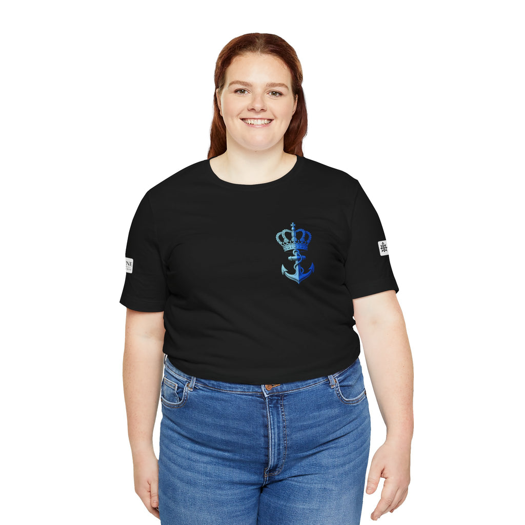 BE DIVINE™ Premium Minimal Crown 'N Anchor Tee – Blue 'N Blue Edition