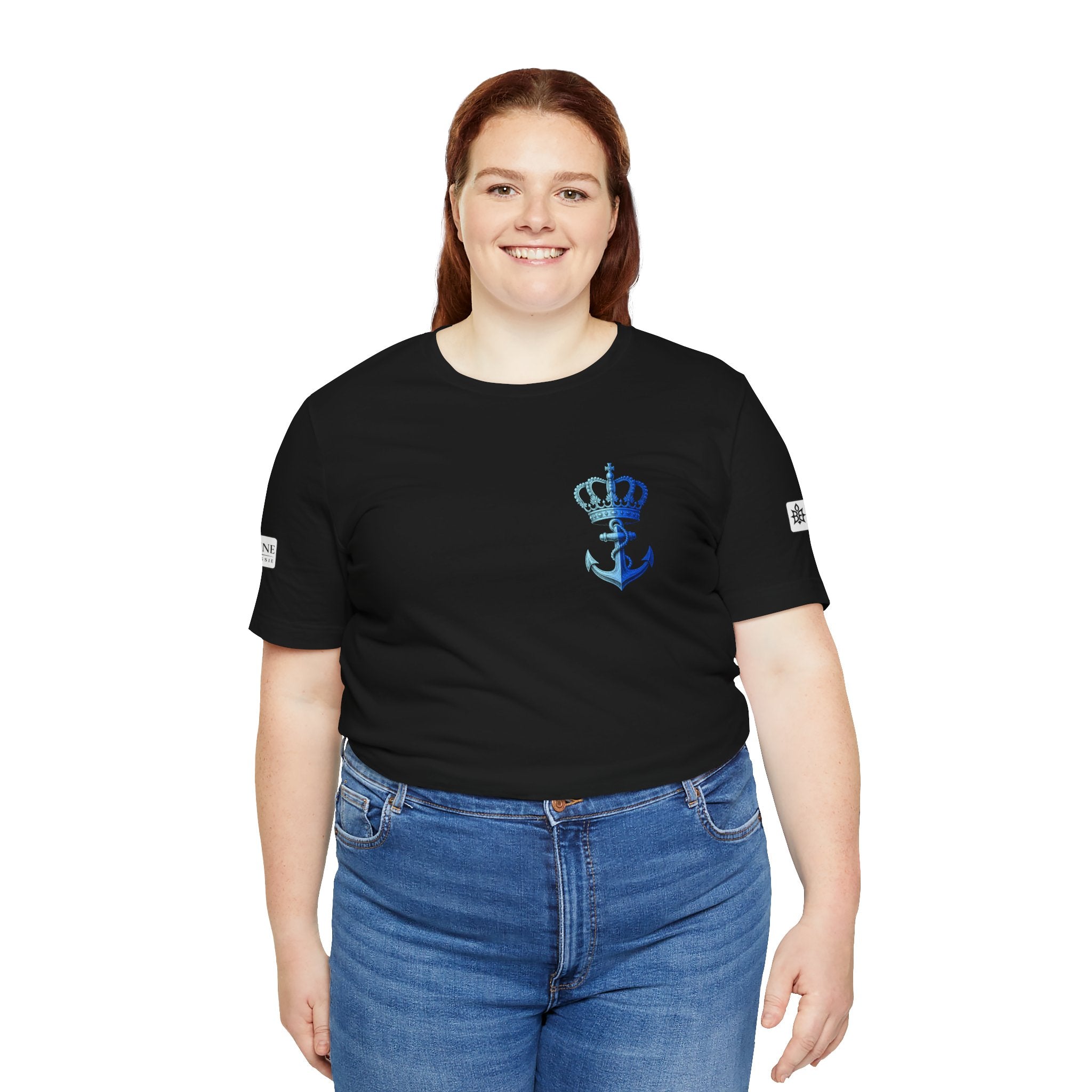 BE DIVINE™ Premium Minimal Crown 'N Anchor Tee – Blue 'N Blue Edition