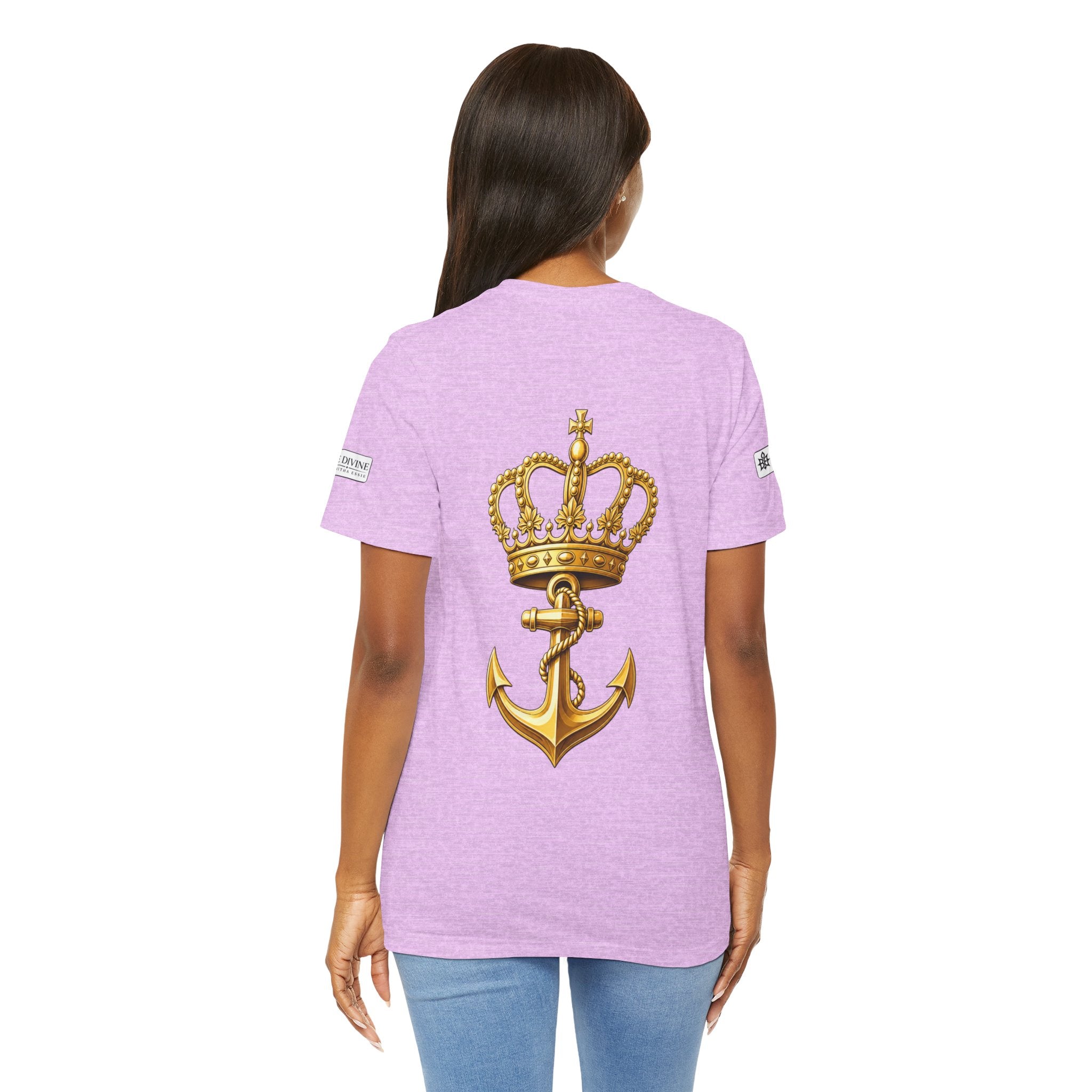 BE DIVINE™ Premium Minimal Crown 'N Anchor Tee – Black & Gold Edition