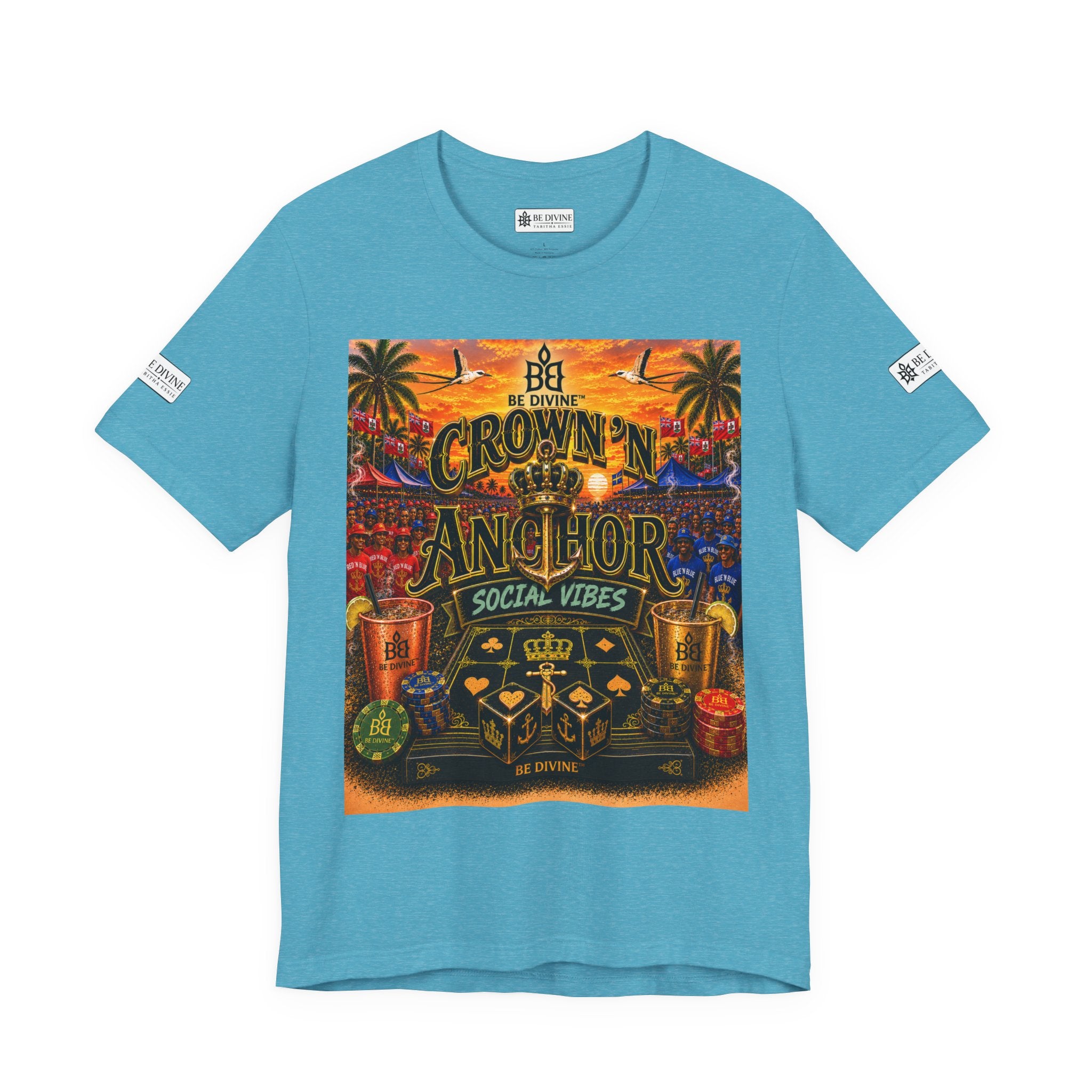 BE DIVINE™ Cup Match Social Vibes Tee – Crown 'N Anchor Edition