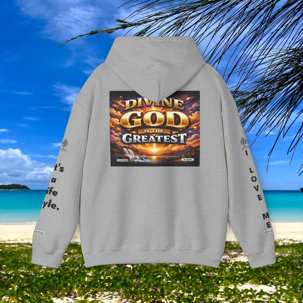 BE DIVINE™ Unisex Heavy Blend Hoodie – Divine God Is the Greatest Faith Statement Sweatshirt