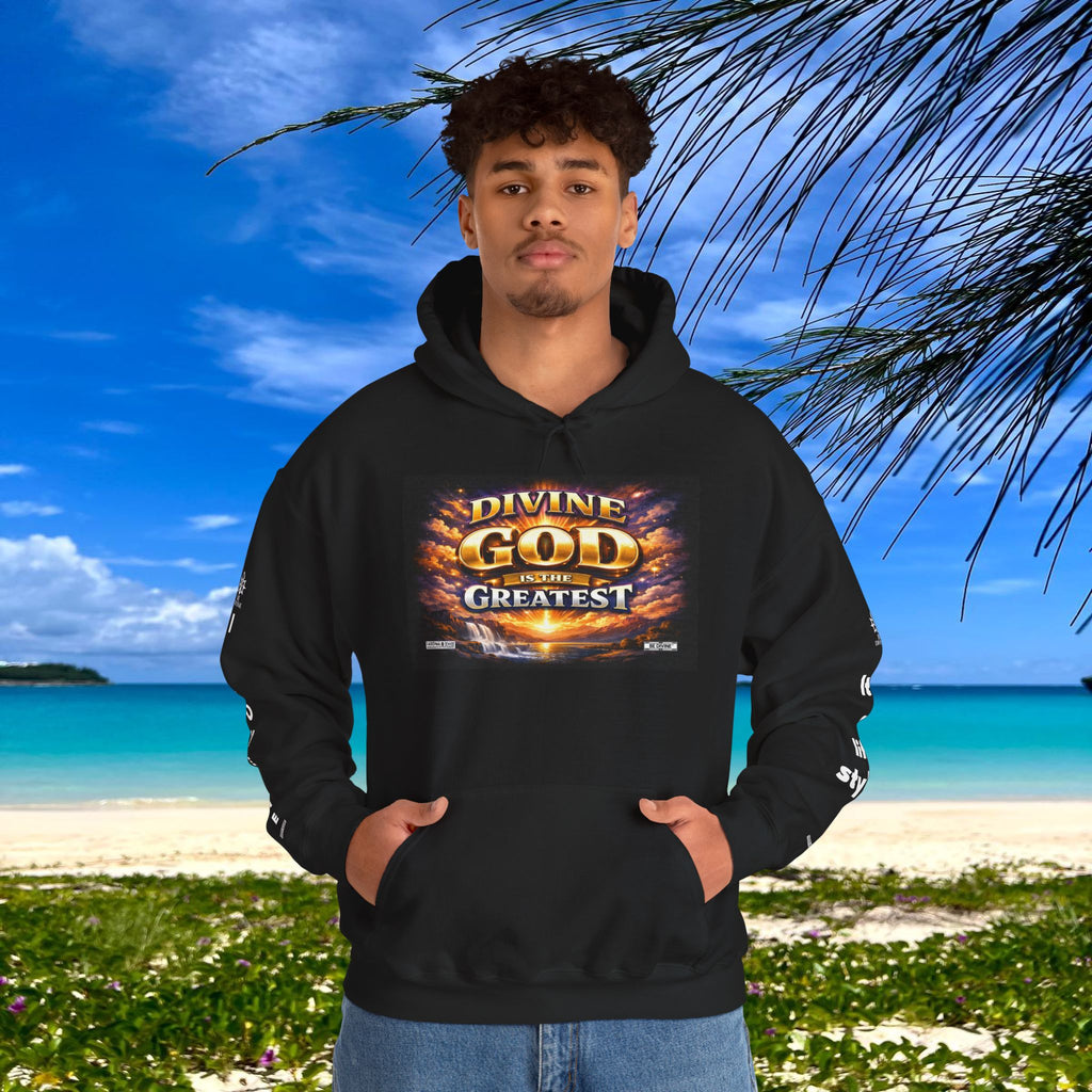 BE DIVINE™ Unisex Heavy Blend Hoodie – Divine God Is the Greatest Faith Statement Sweatshirt